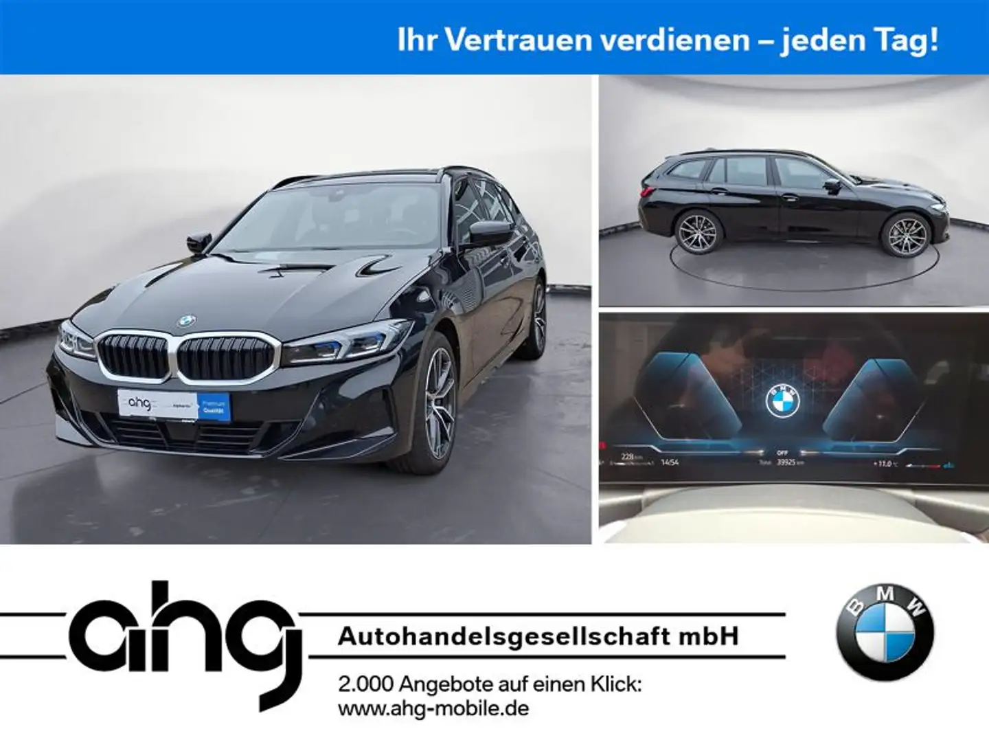 BMW 330 d xDrive Touring Automatic Innovationsp. AHK Zwart - 1