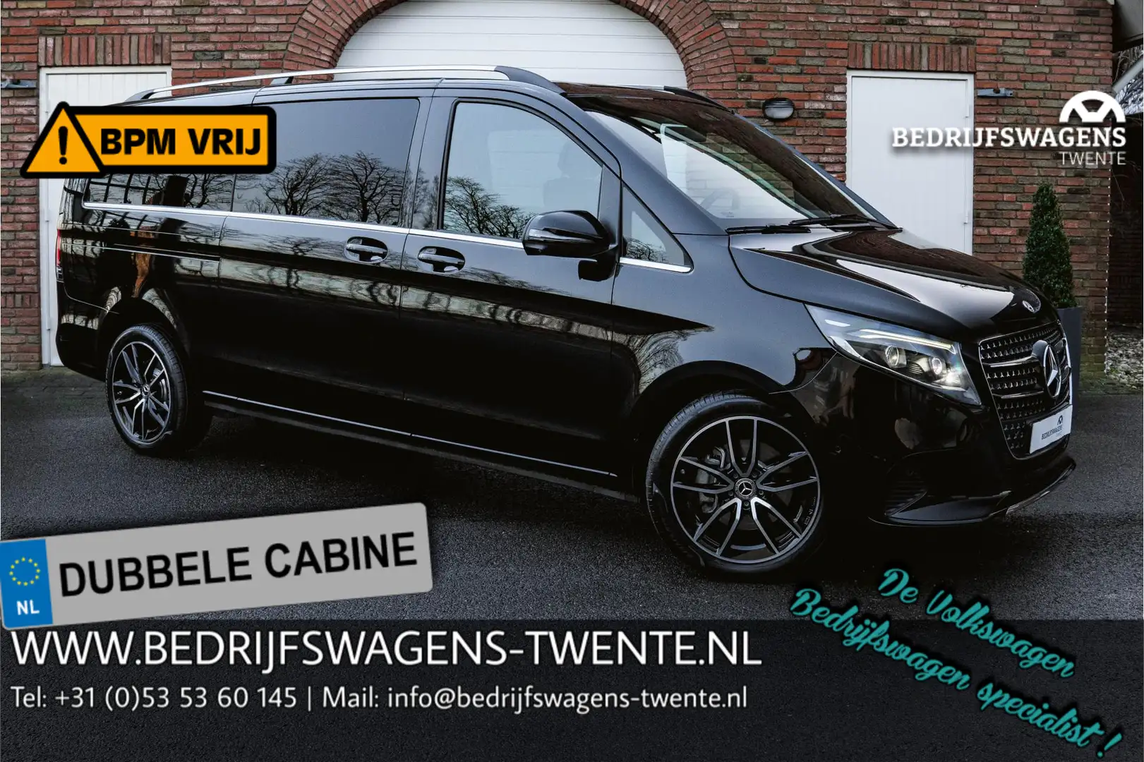 Mercedes-Benz V 300 300d Extra Lang L3 237PK Automaat DUB/CAB 360°  Ca Noir - 1