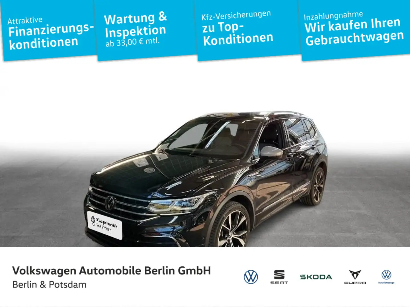 Volkswagen Tiguan Allspace 2.0 TSI R-Line 4M Pano AHK Sthzg Schwarz - 1