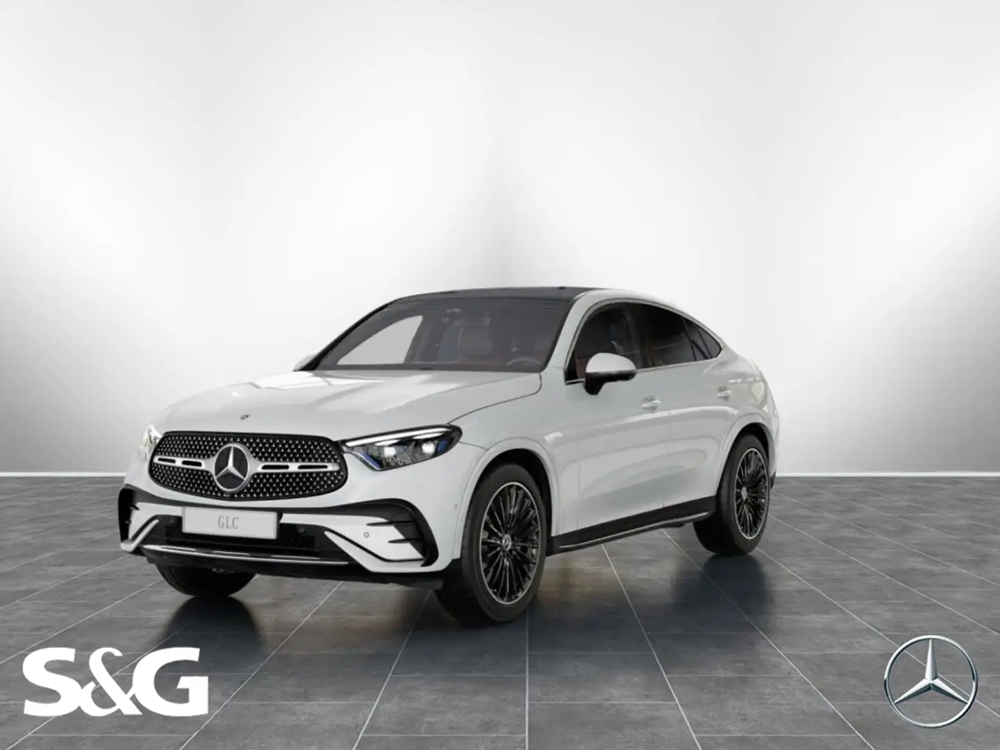Mercedes-Benz GLC 220 d 4M Coupé AMG AHK+HEADUP+TOTWINKEL+20" Weiß - 1