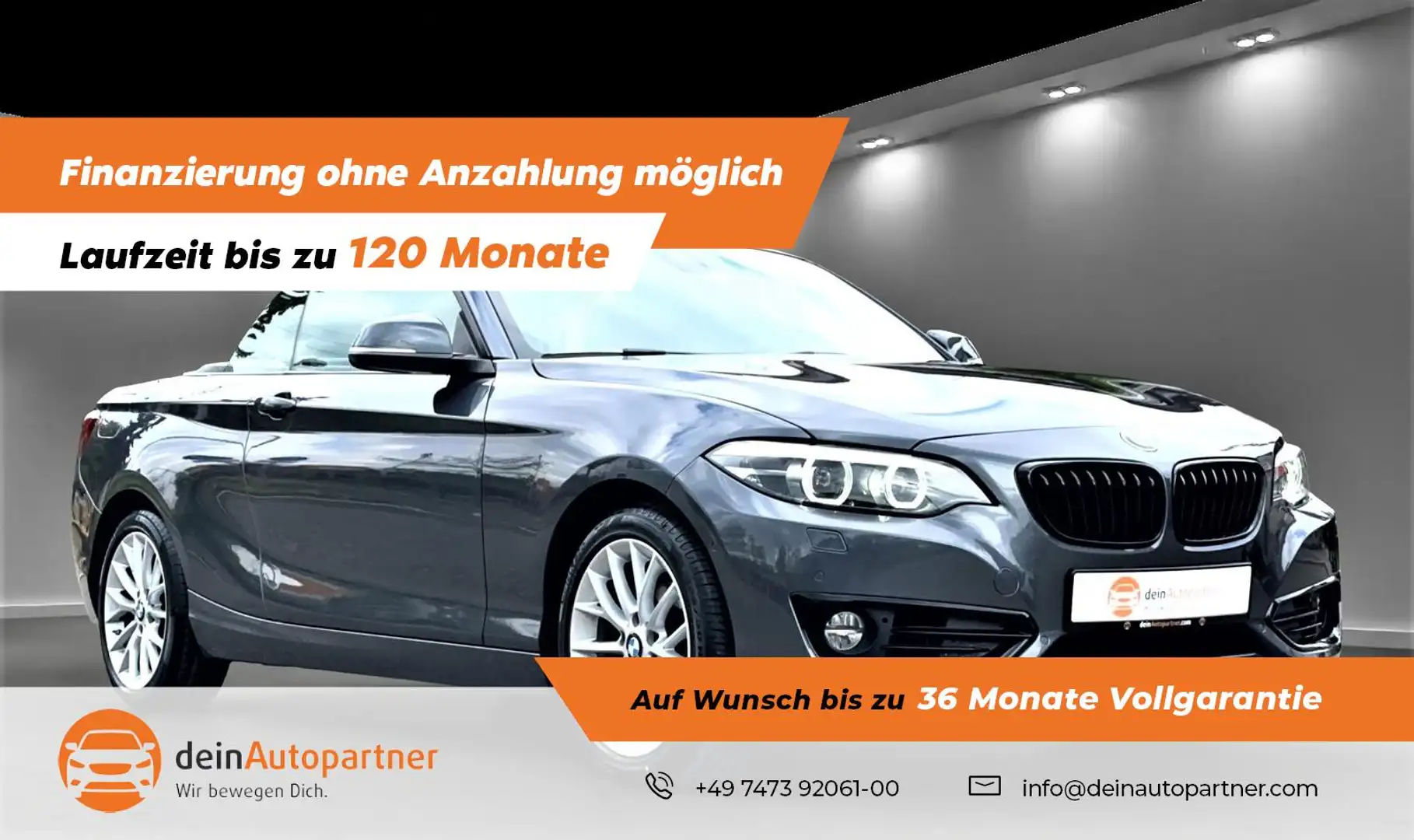 BMW 218 i Cabrio Sport Line NAVI/LED/LEDER/PDC Szürke - 1
