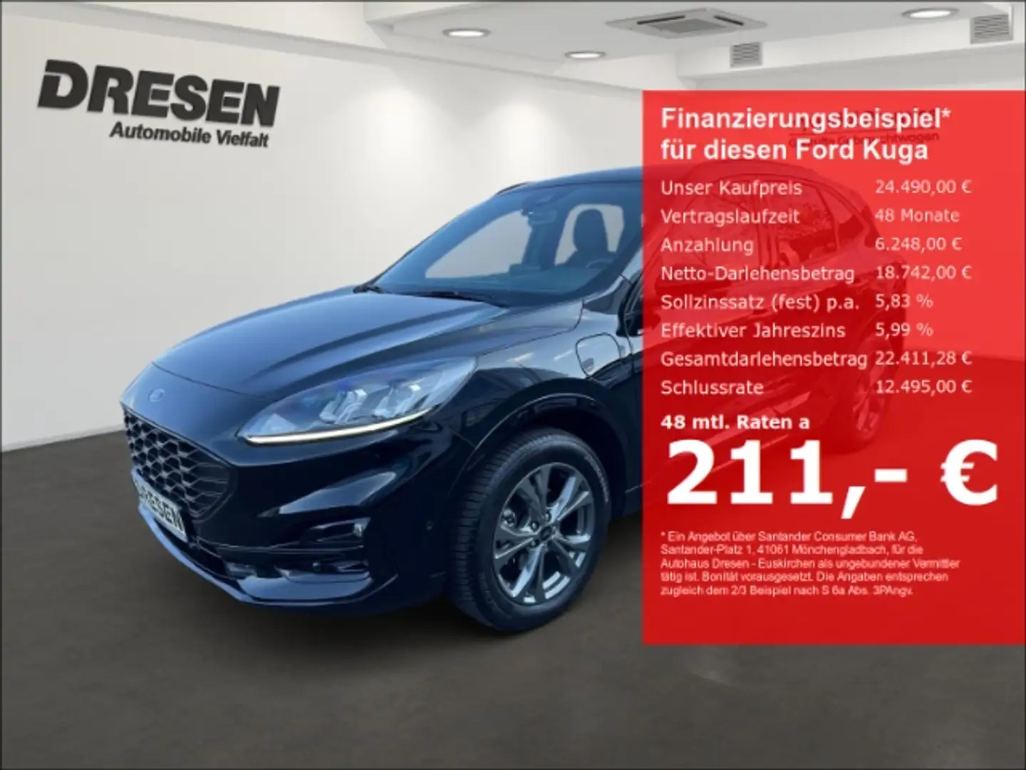 Ford Kuga ST-Line 2.5 PHEV Automatik+LED+Allwetter Zwart - 1