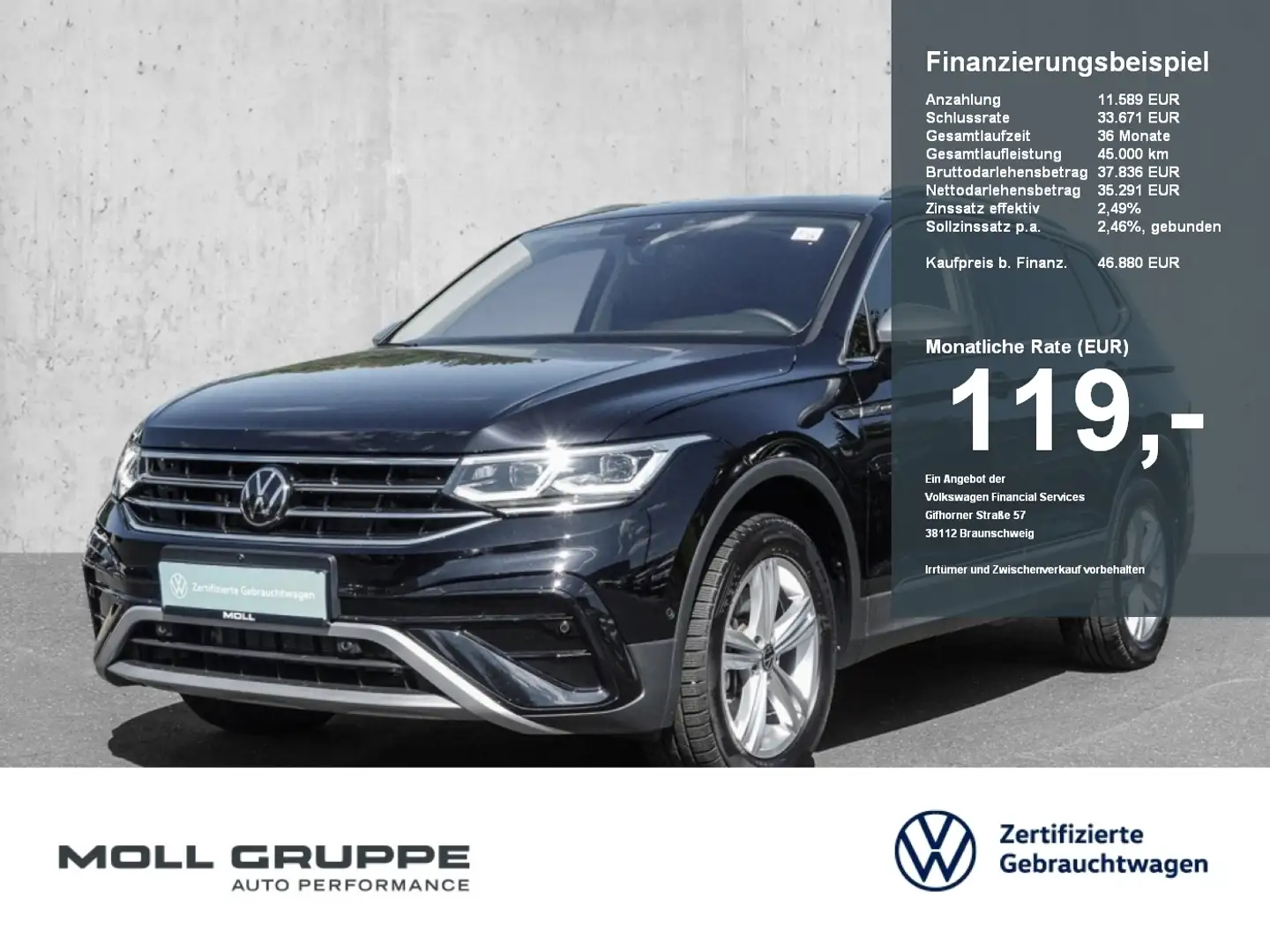 Volkswagen Tiguan Allspace 2.0 TDI DSG Elegance MATRIX 360 Schwarz - 1