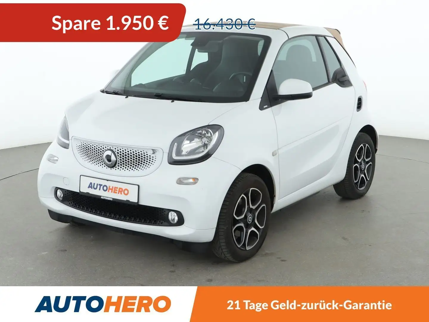 smart forTwo 0.9 Turbo Prime Aut.*NAVI*SHZ*CABRIO*KLIMA* Weiß - 1