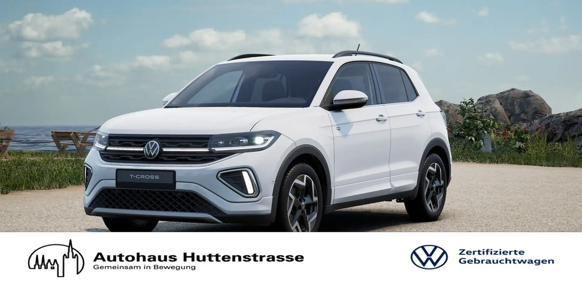 Volkswagen T-Cross 1.0 TSI DSG R-Line MATRIX KAMERA AHK Weiß - 1