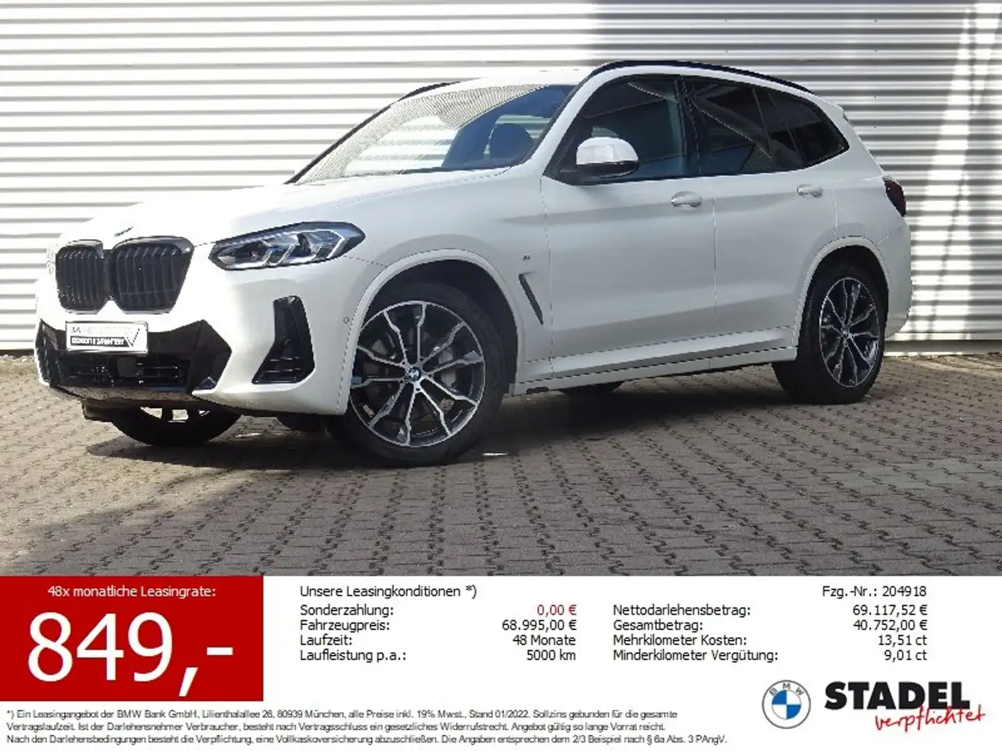 BMW X3 xDrive30d M Sport Laser HuD HiFi-h/k Pano AHK Weiß - 1