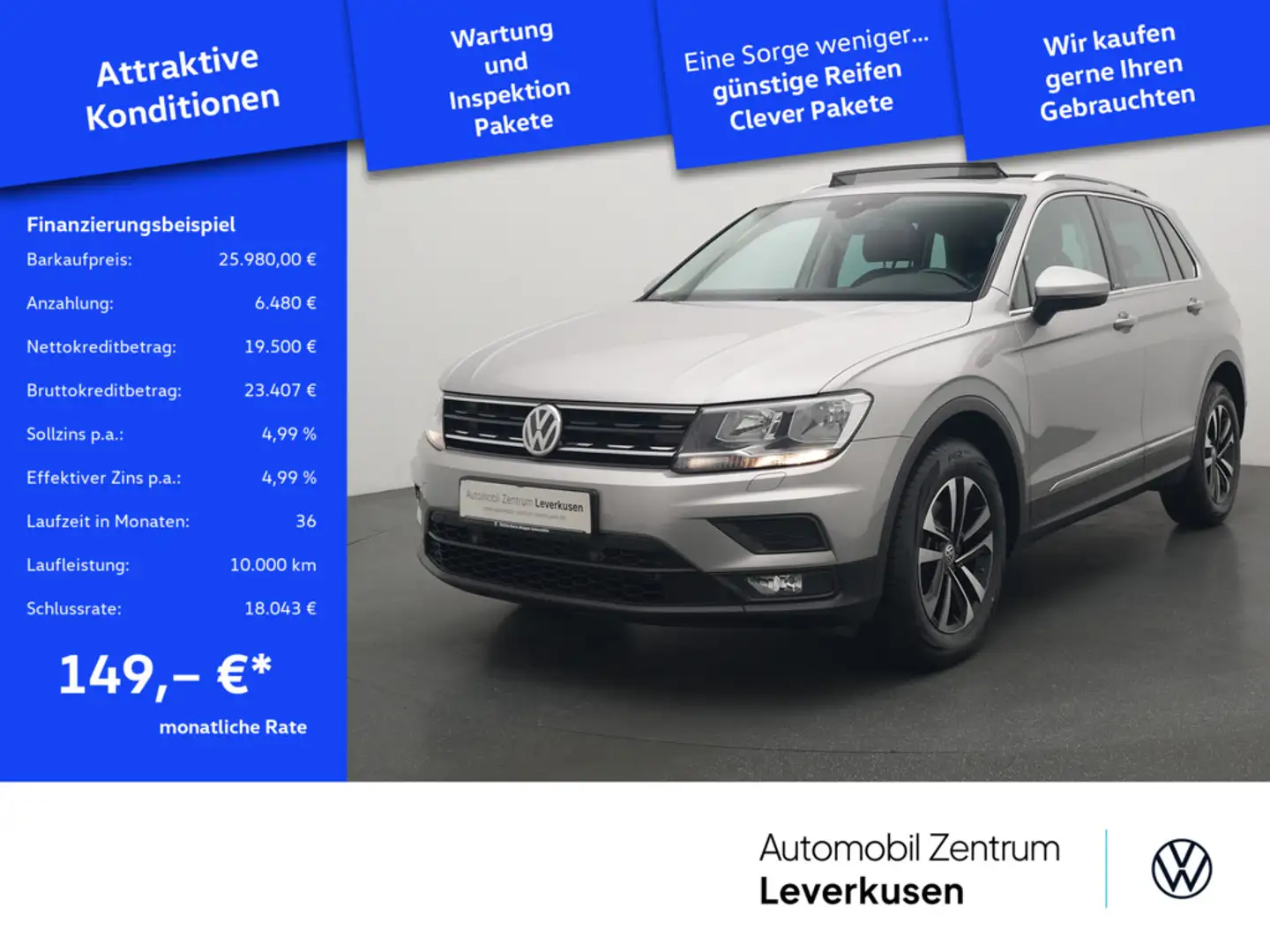 Volkswagen Tiguan United 4M DSG VIRT PANO AHK NAVI SHZ A Silber - 1