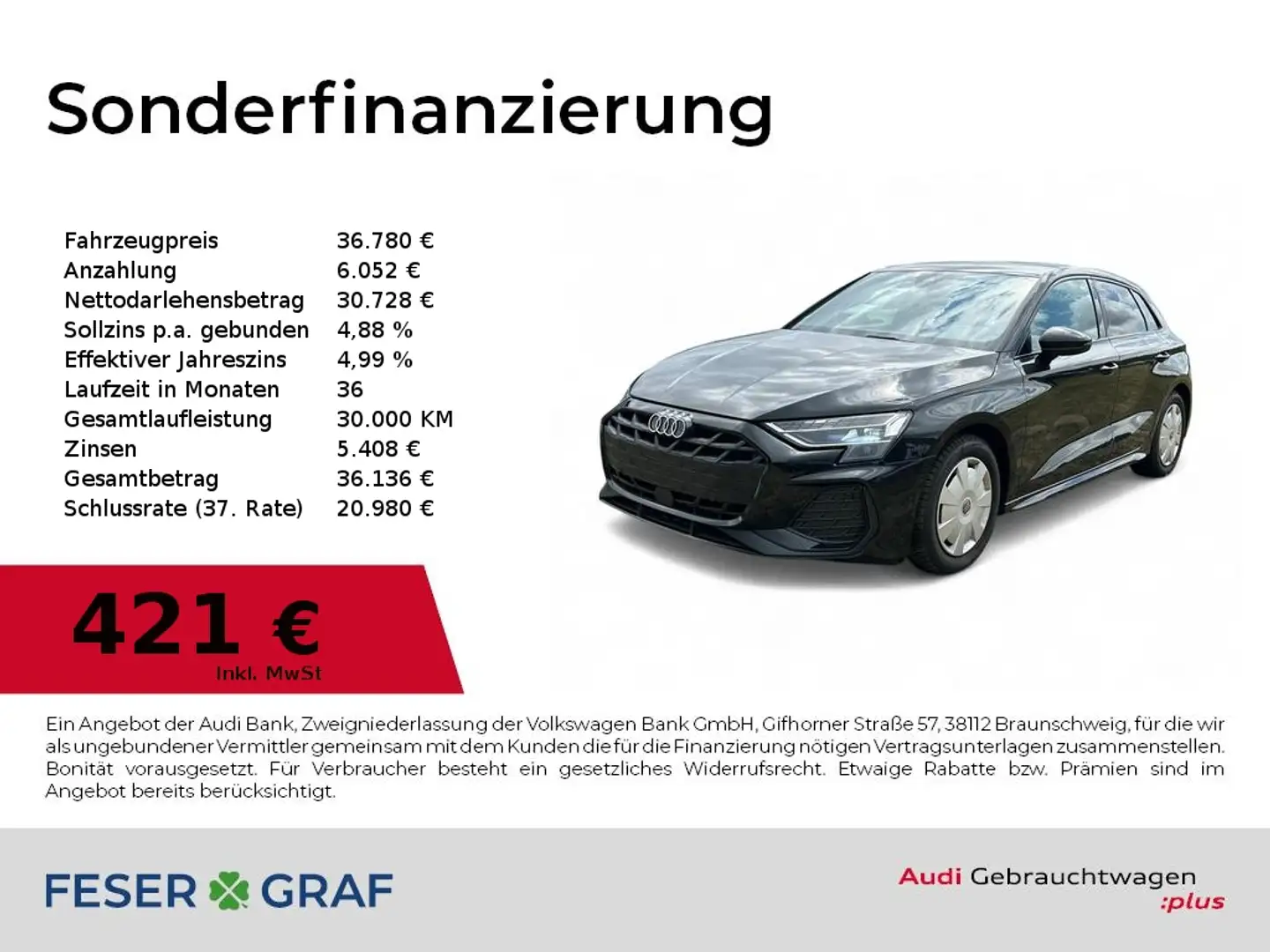 Audi A3 35 TFSI S line VC+/Navi+/LED/SHZ/Kamera/ACC Schwarz - 1