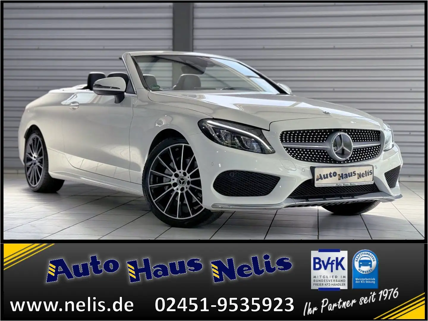 Mercedes-Benz C 200 Cabrio AMG DISTRONIC AIRSCARF RFKam PDC Blanco - 1
