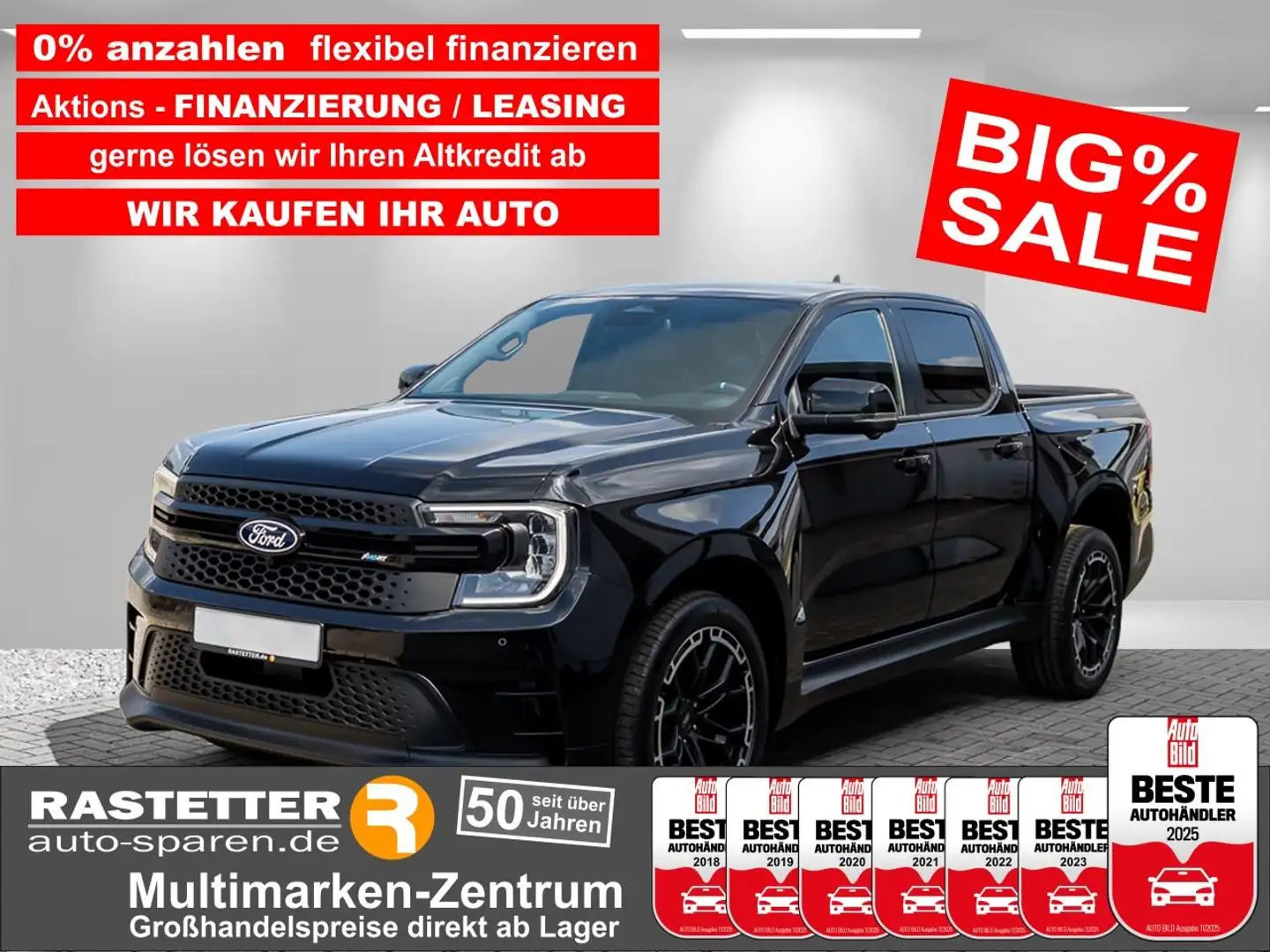 Ford Ranger DK 3.0 MS-RT 5Jahre B&O+AHK+360+ACC+Navi+21Z+virtC Schwarz - 1