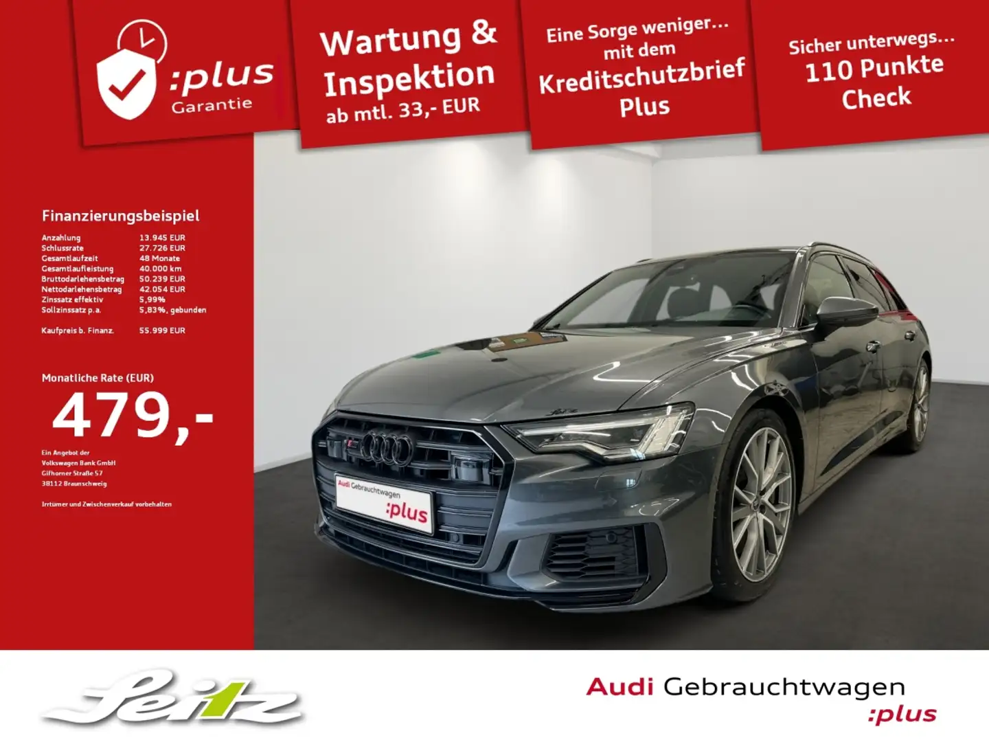 Audi S6 Avant 3.0 TDI quattro *AHK*PANO*MATRIX*KAMERA* Grau - 1