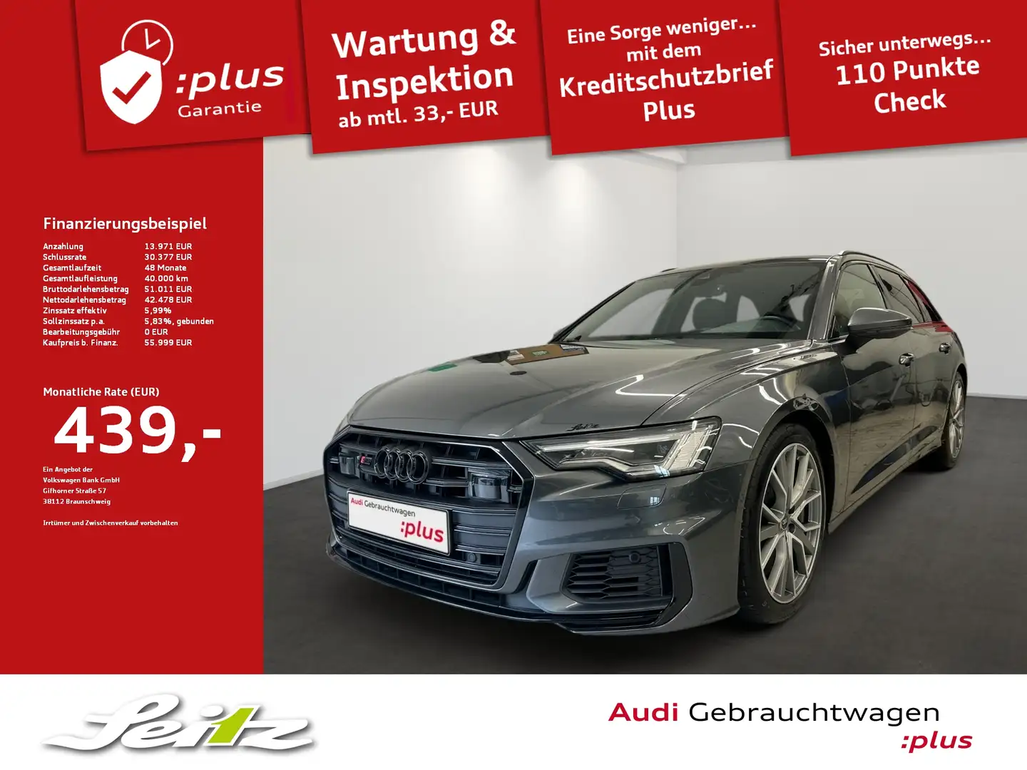 Audi S6 Avant 3.0 TDI quattro *AHK*PANO*MATRIX*KAMERA* Grijs - 1