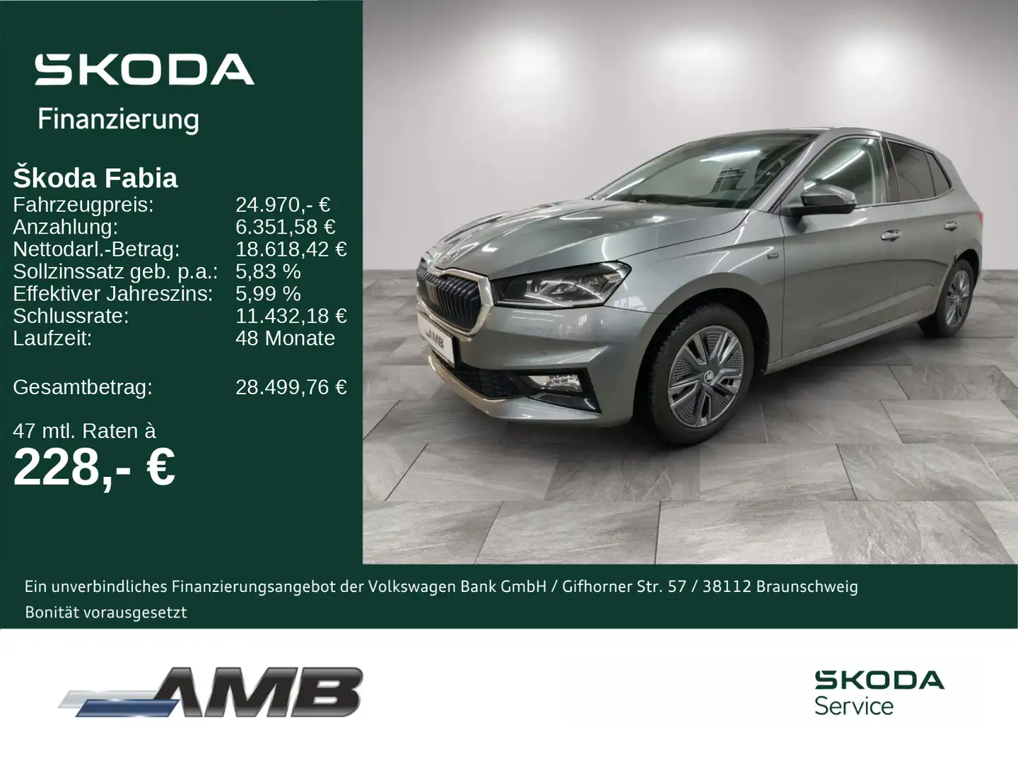 Skoda Fabia Tour 1.5 TSI DSG/Lodge/AHK/LED/ACC/Nav/RFK Grau - 1