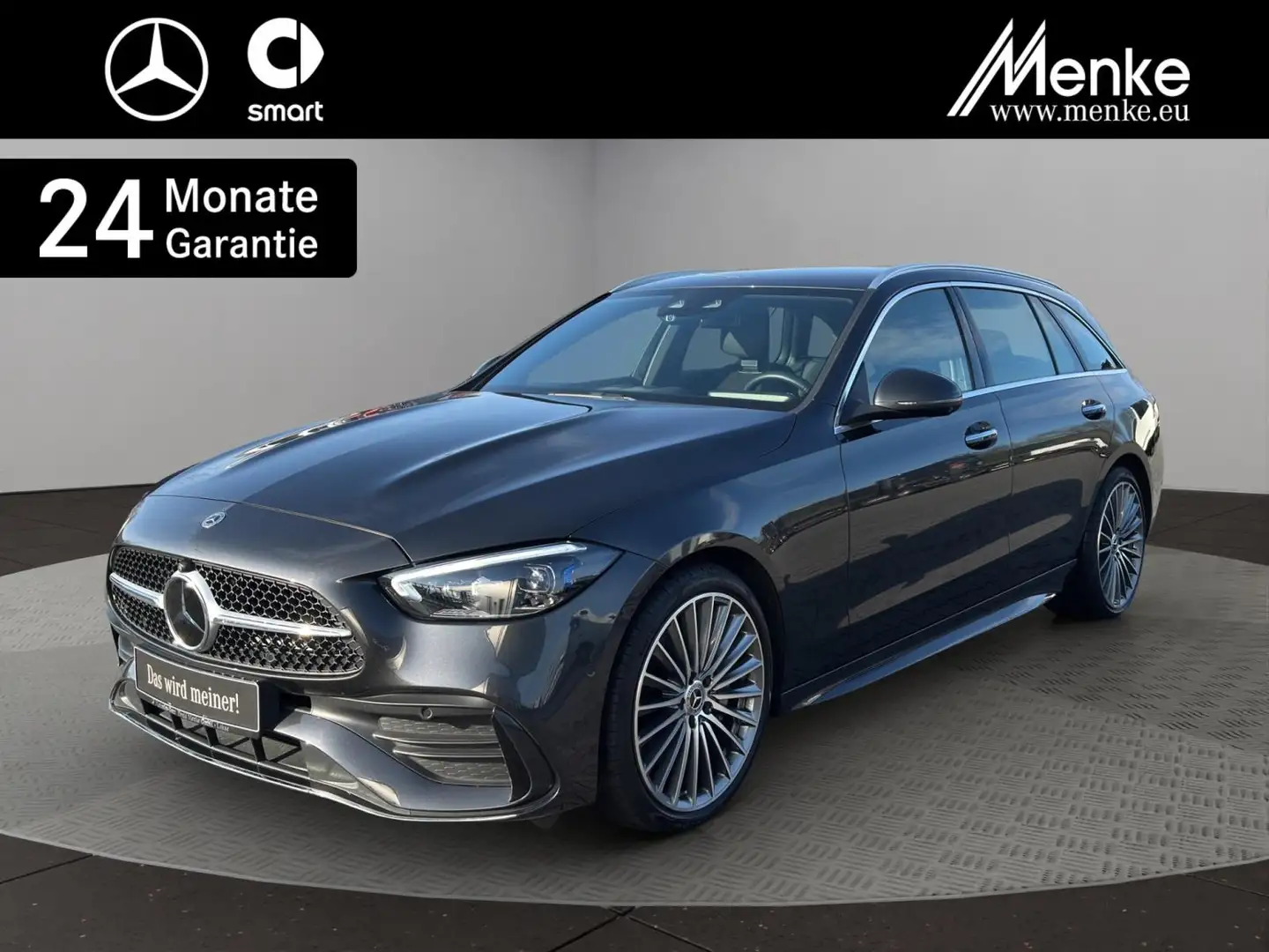 Mercedes-Benz C 300 d T-Mod AMG Distr+Memo+Digi+360+19er+AHK Gris - 1