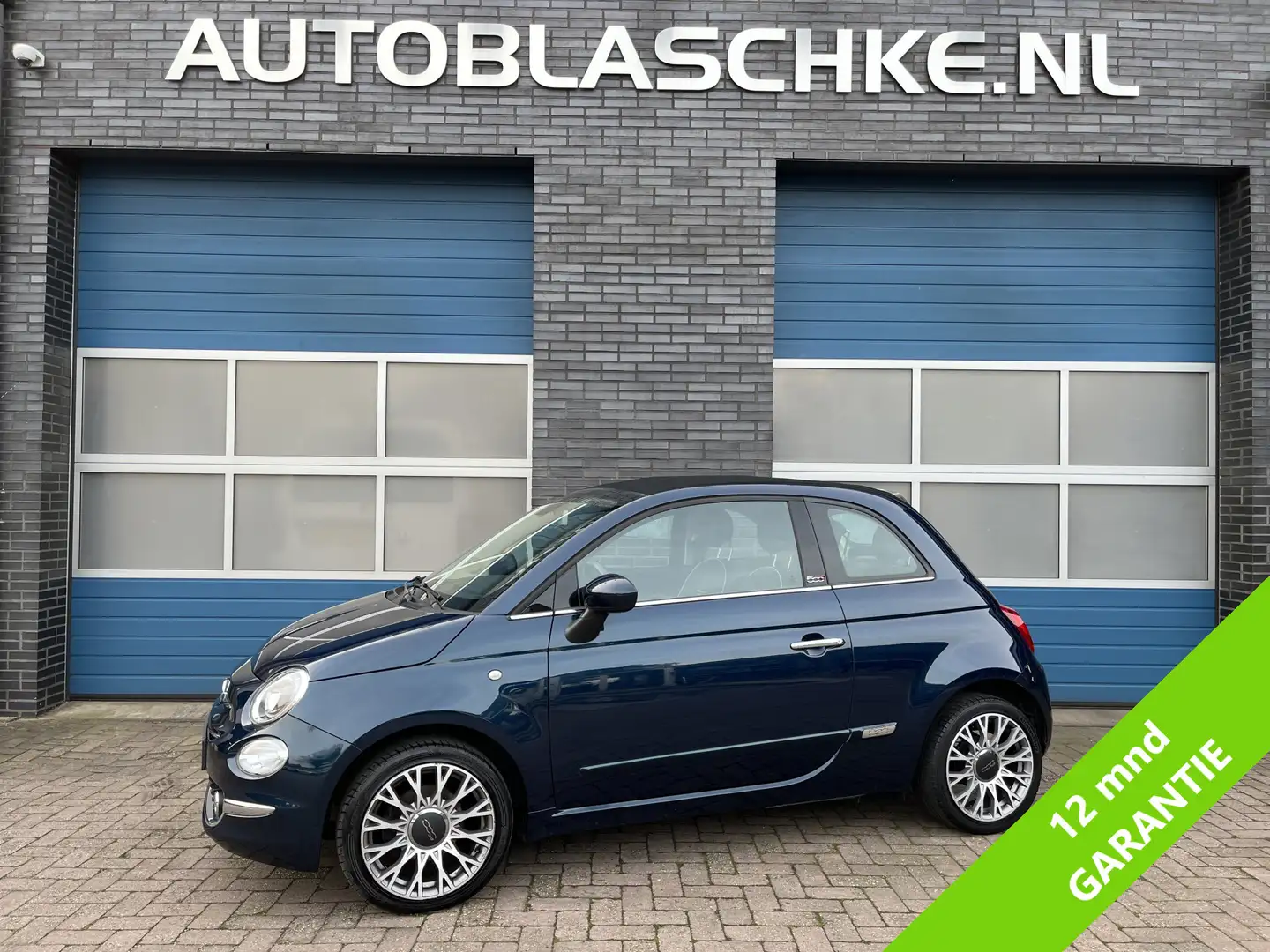 Fiat 500C 0.9 TwinAir Turbo Lounge, navi, airco, lmv 16 inch Blauw - 1