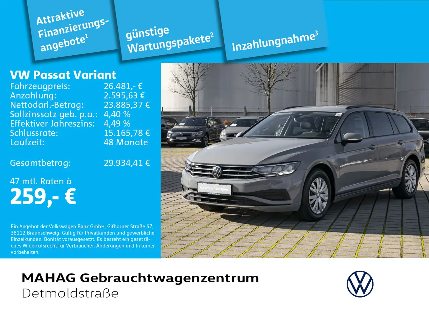Volkswagen Passat Variant 1.5 TSI Navi LED Kamera DSG Grau - 1
