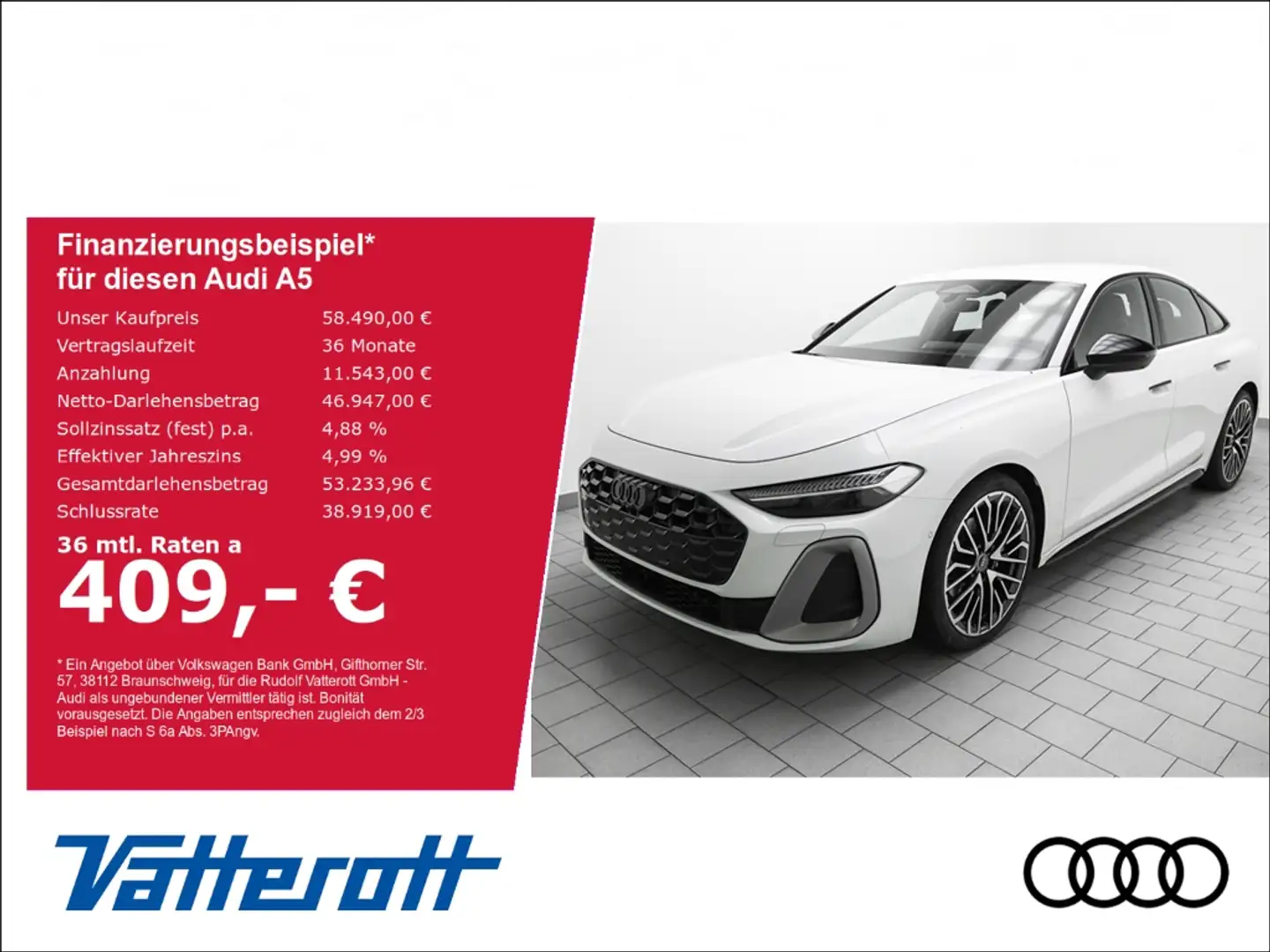 Audi A5 Limousine TFSI quattro ACC Matrix Weiß - 1