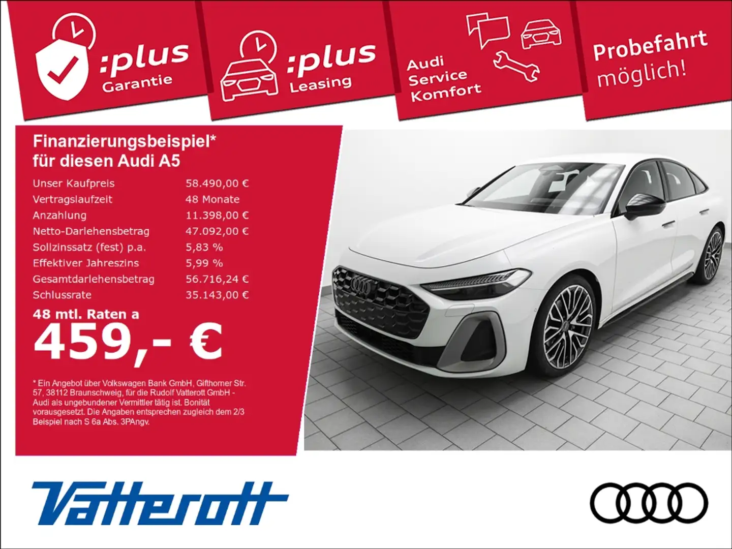 Audi A5 Limousine TFSI quattro ACC Matrix Weiß - 1