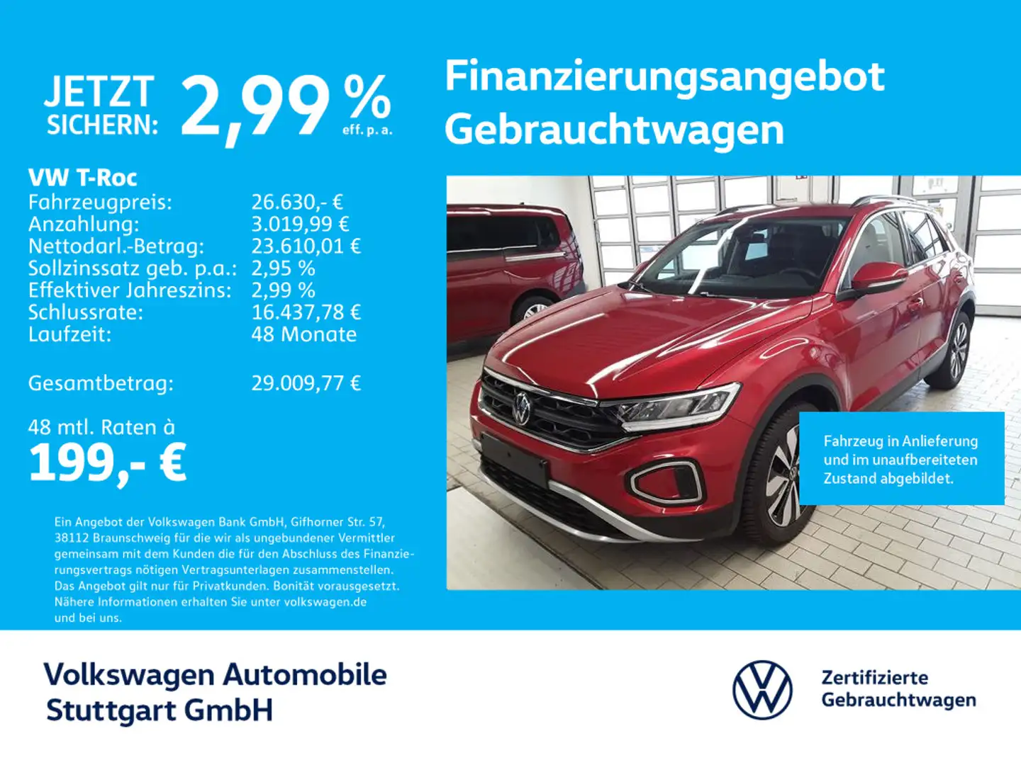 Volkswagen T-Roc Move 1.5 TSI Navi AHK Kamera Rot - 1