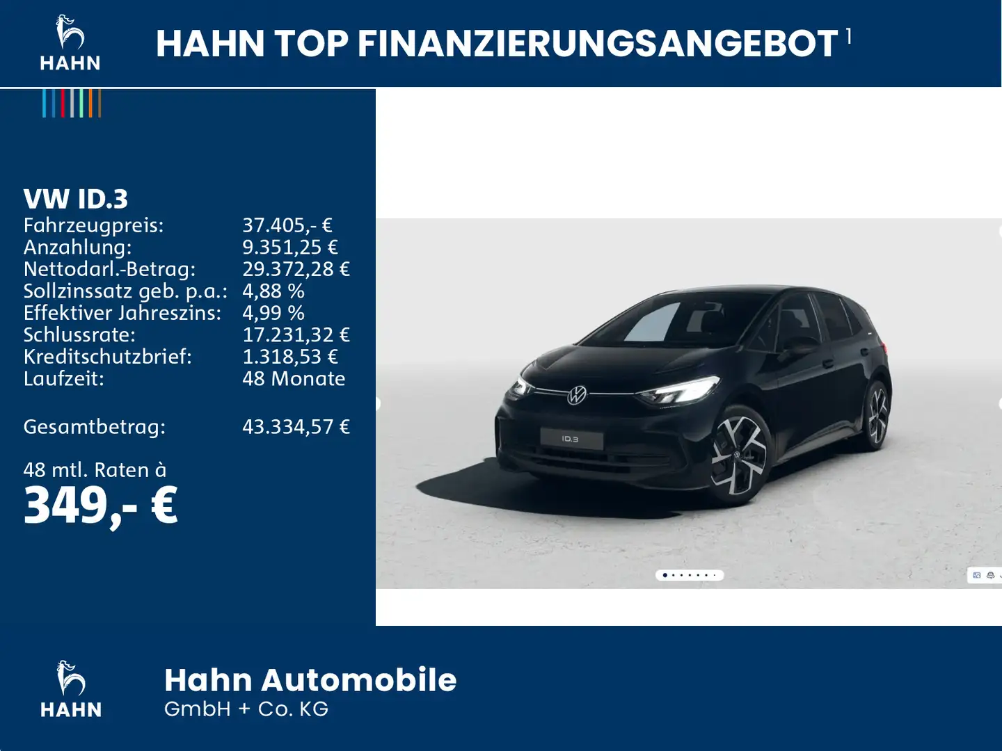 Volkswagen ID.3 Pure ENERGY 170 PS 52 kWh AHK Ganzjahresrei Schwarz - 2