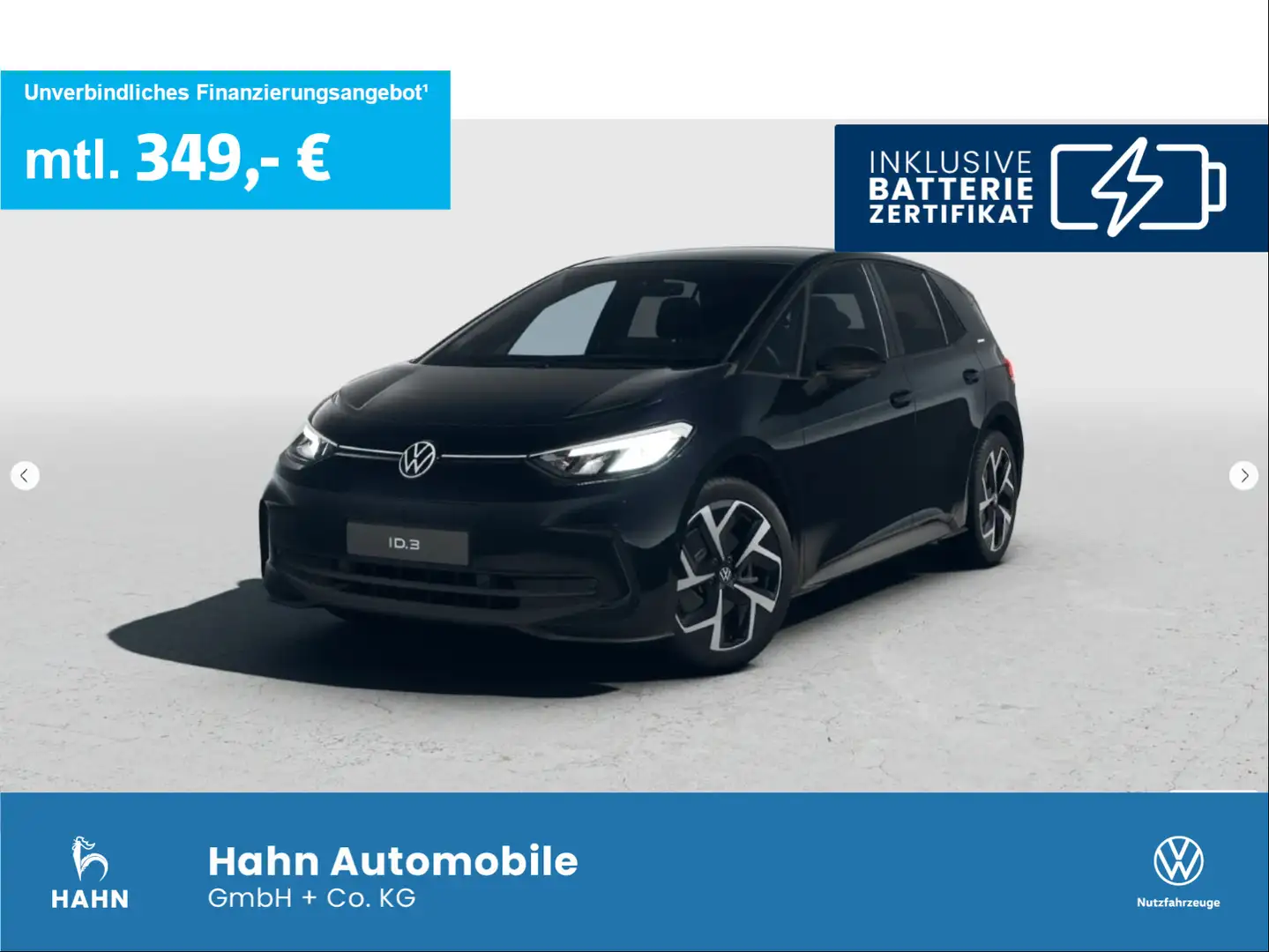 Volkswagen ID.3 Pure ENERGY 170 PS 52 kWh AHK Ganzjahresrei Schwarz - 1