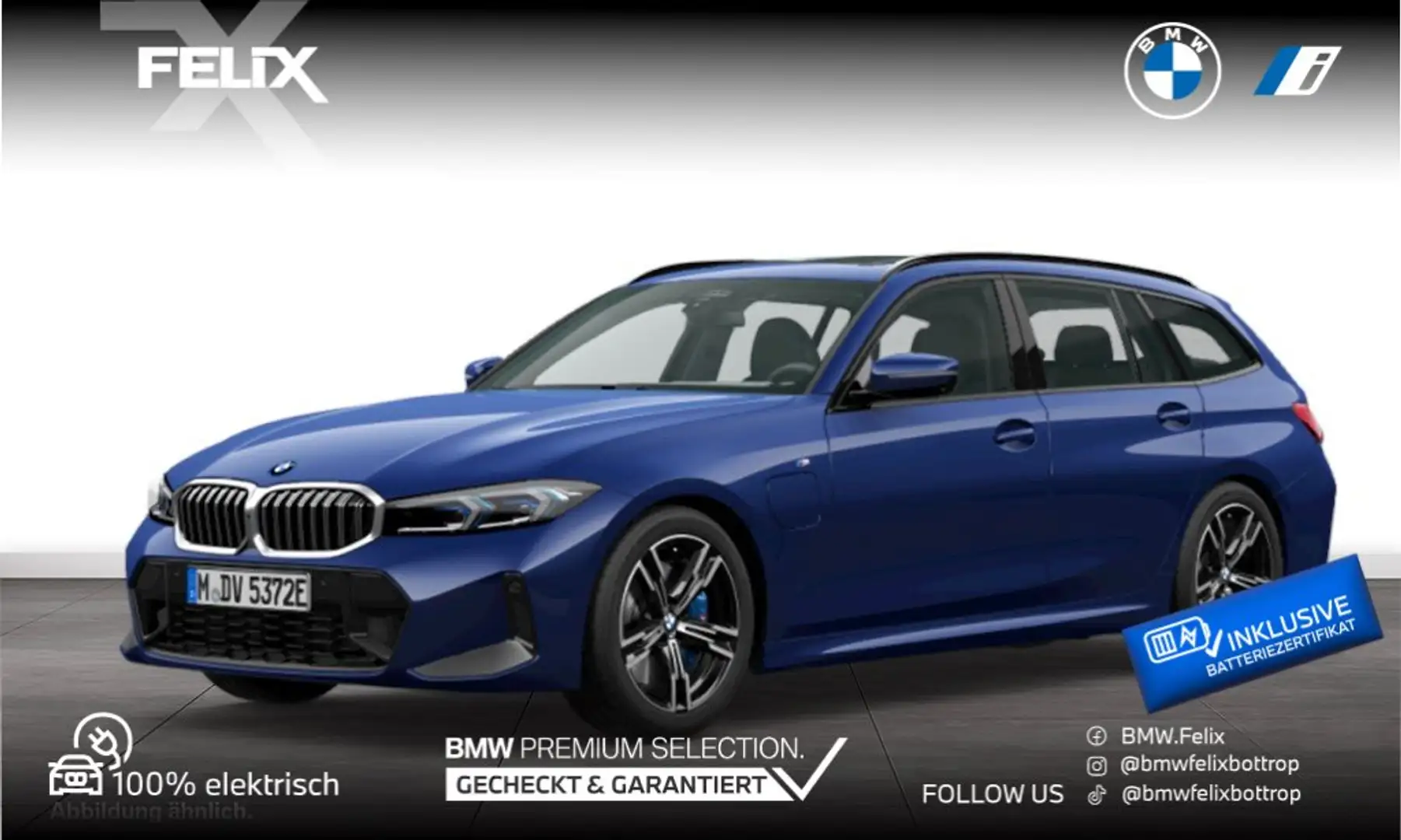 BMW 330 e touring+M SPORTPAKET+PANO+LC PRO+LEASING AB 539, Blau - 1
