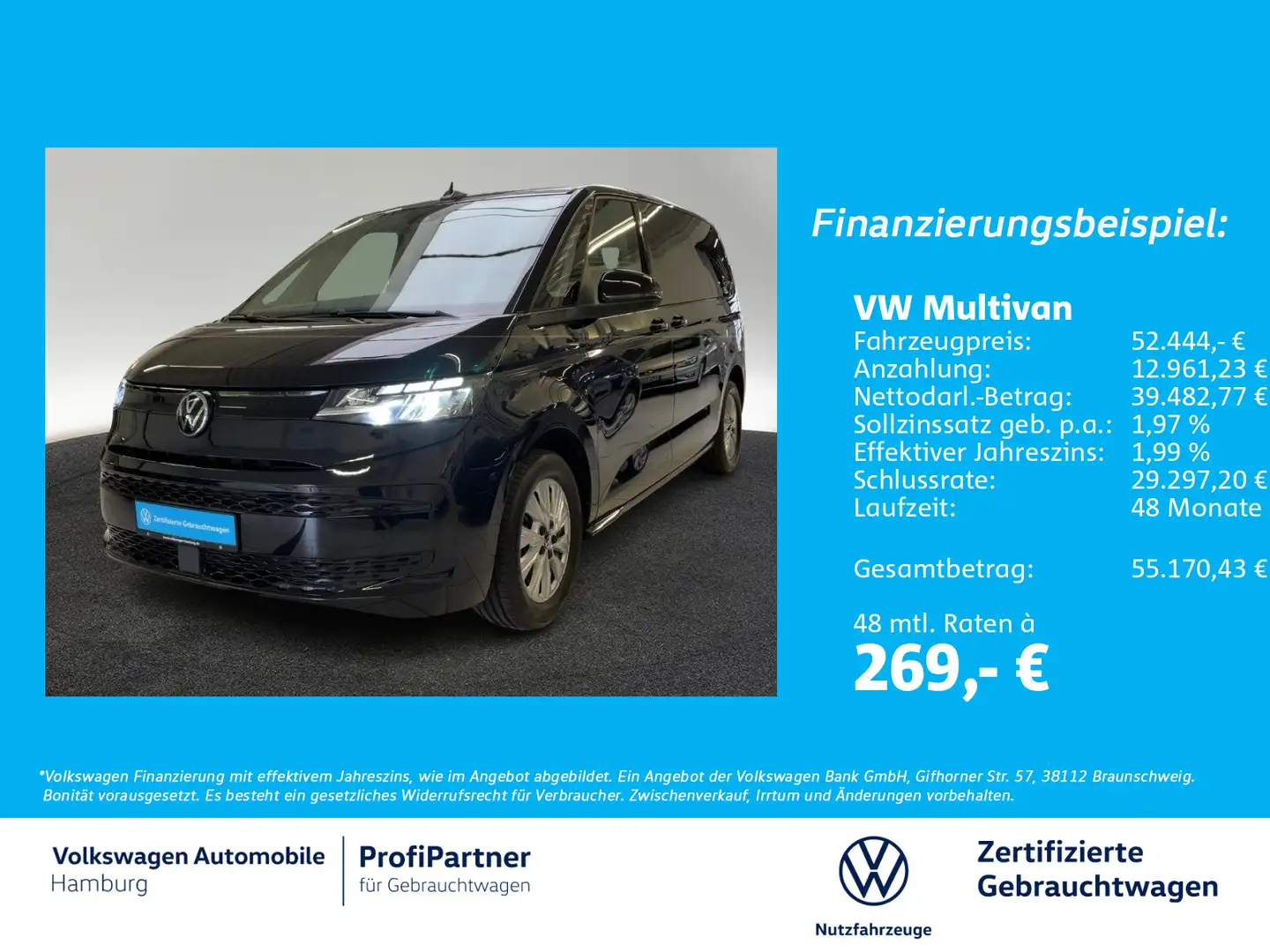 Volkswagen T7 Multivan 2,0 TSI DSG AHK Standhzg Navi Noir - 1