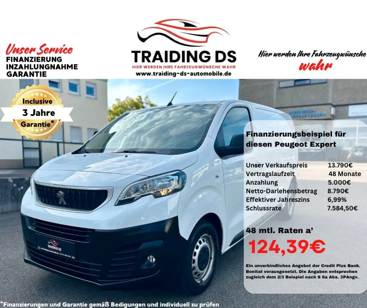 Peugeot Expert Premium L2 /3 SITZE/ KAMERA/ TOTER WINKEL Weiß - 1