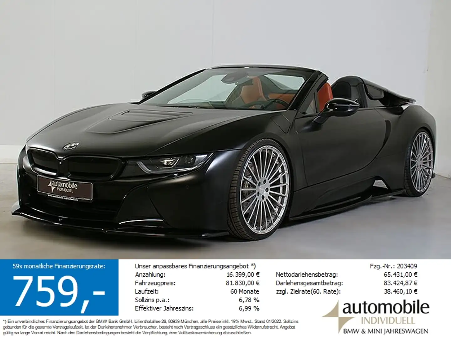 BMW i8 Roadster Einzelstück!Laser Hud DAB 22 Zoll!!! Schwarz - 1