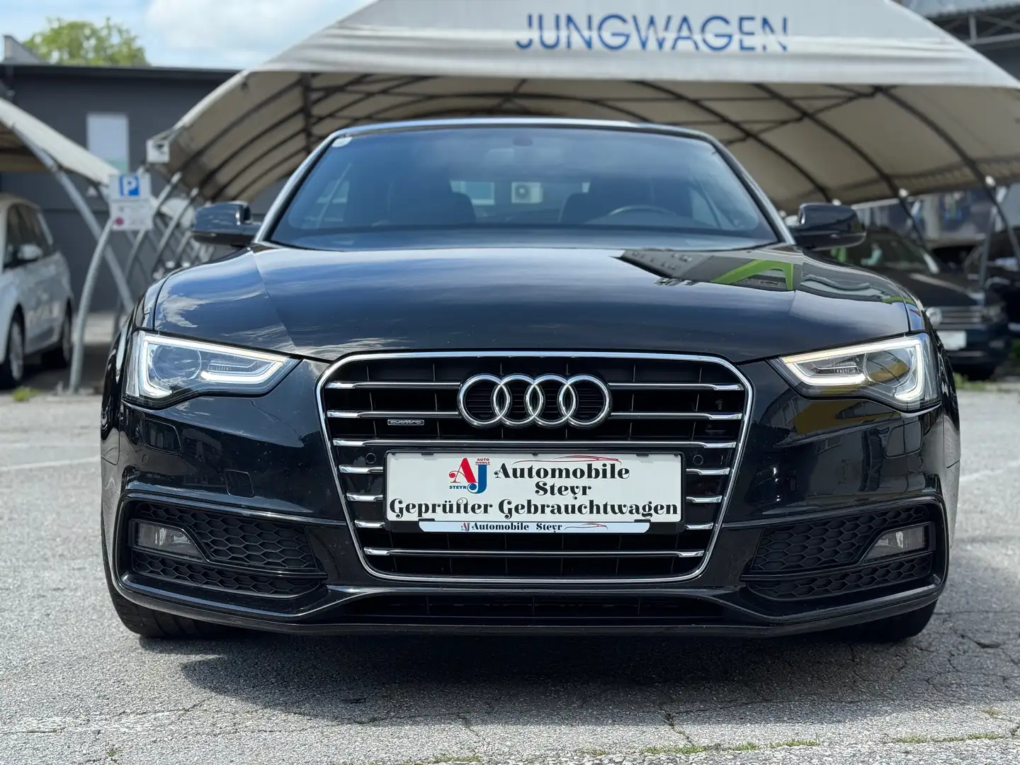 Audi A5 Cabrio 2,0 TDI quattro Sport+Navi+Teilleder+Xenon Schwarz - 2