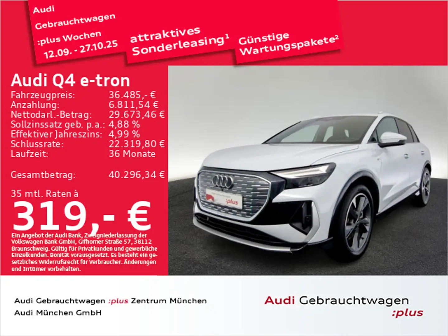 Audi Q4 e-tron 40 S lineVirtual/Navi/LED Weiß - 1