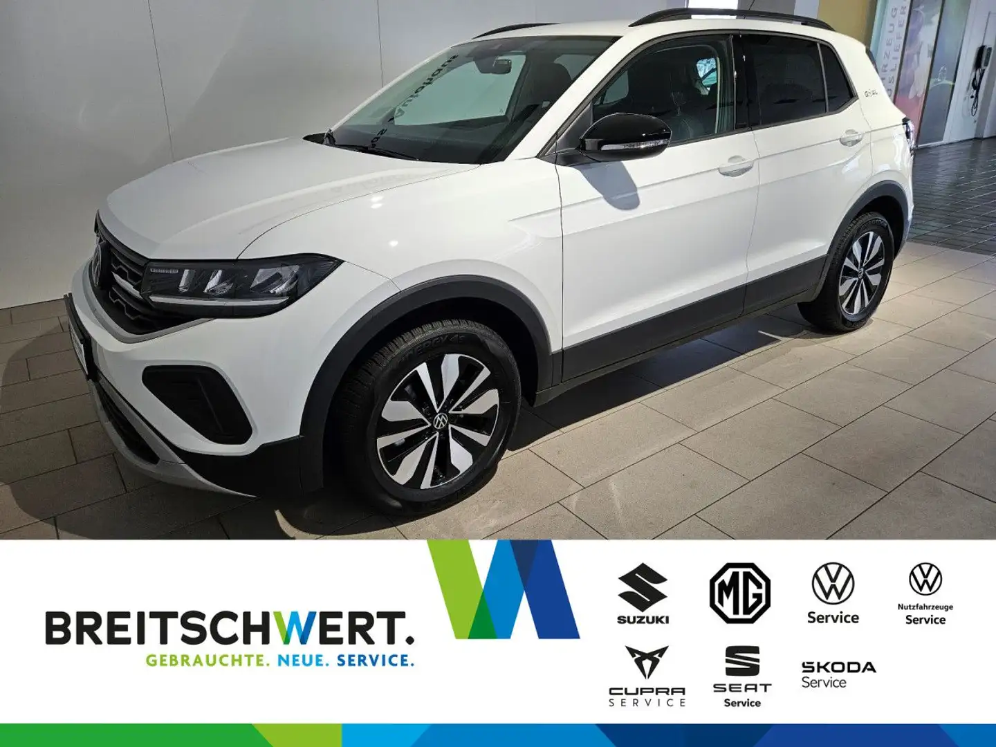 Volkswagen T-Cross 1.0 TSI Goal DSG AHK LED RFK GJR Navi 5JGa Weiß - 1