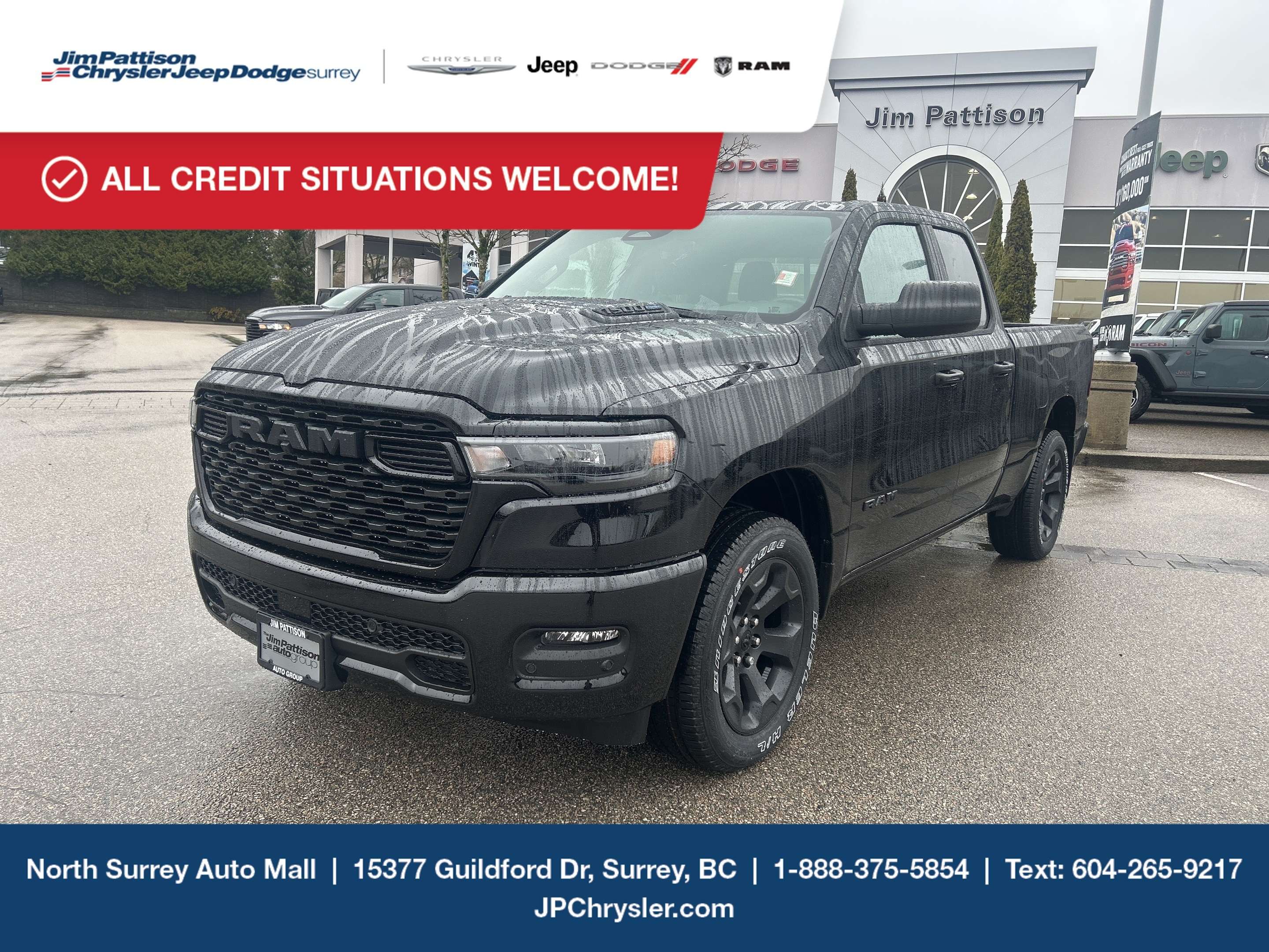 Black 2026 RAM 1500 Pickup Truck Four-Wheel Drive
