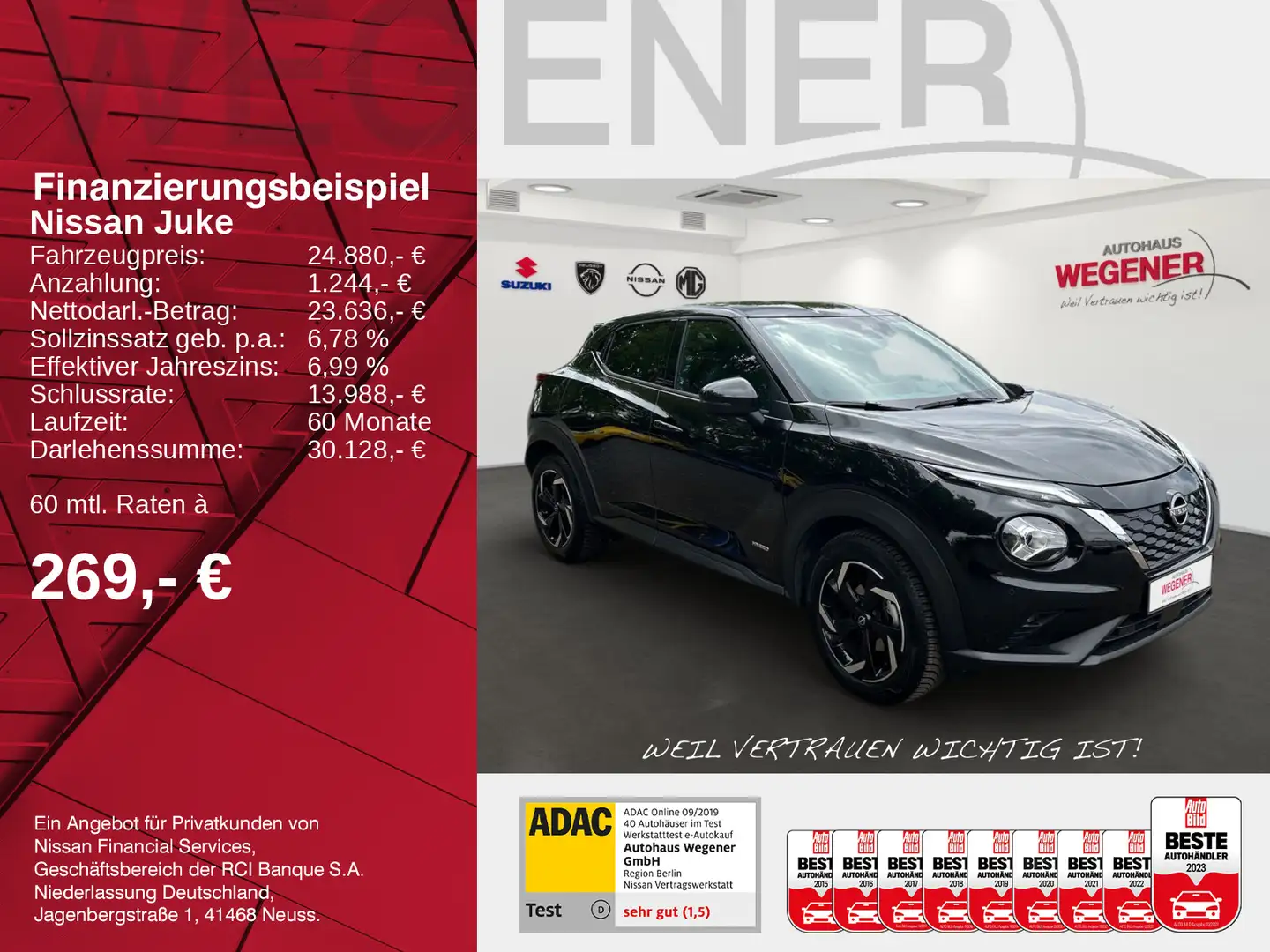 Nissan Juke JUKE 1.6 HYBRID 143 PS 4AMT N-CONNECTA NC Winter Schwarz - 2