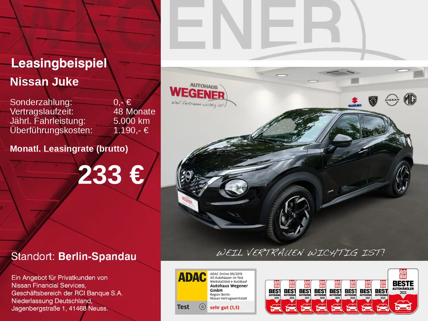 Nissan Juke JUKE 1.6 HYBRID 143 PS 4AMT N-CONNECTA NC Winter Schwarz - 1