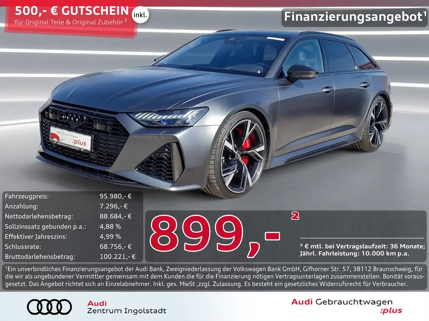 Audi RS6 Avant LASER Keramik Carbon 305km/h NP:178T Grau - 1