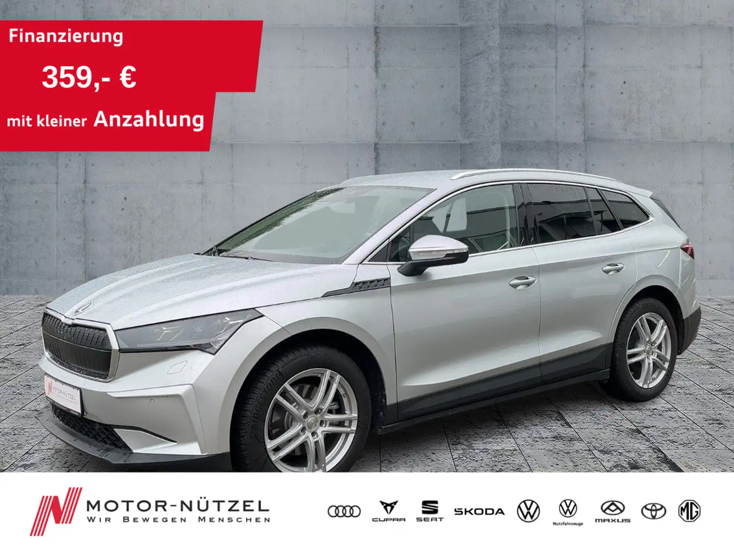 Skoda Enyaq iV 60 LODGE 5JG+LED+NAV+SHZ+RFK+DAB+STDHZG Argento - 1