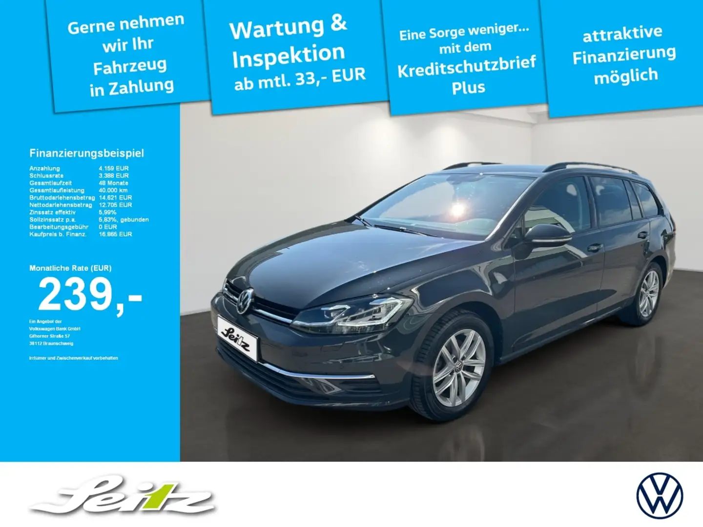 Volkswagen Golf Variant Golf VII Variant 1.5 TSI Comfortline *AHK*NAVI*PAR Gris - 1
