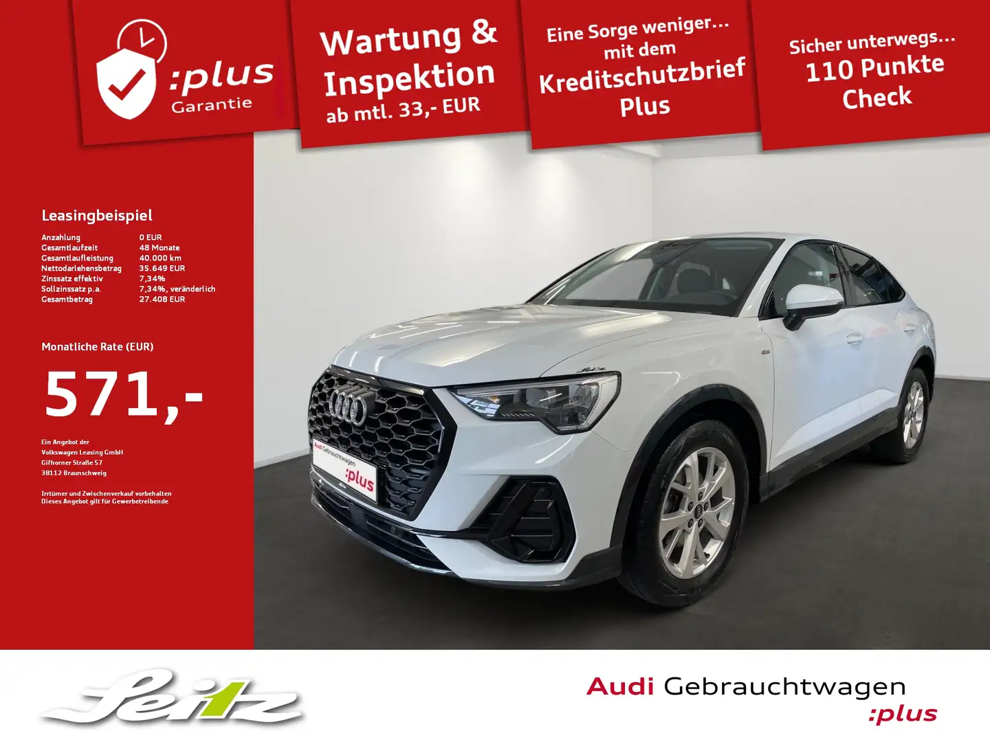 Audi Q3 Sportback 35 TDI S line *AHK*LED*KAMERA*SITZH* Bianco - 1