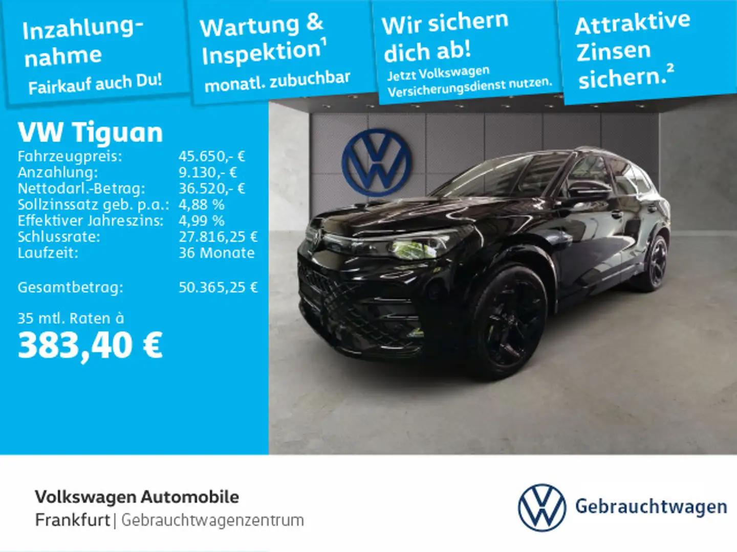 Volkswagen Tiguan 1.5 eTSI DSG R-Line Navi IQ.Light DAB+ Fr Schwarz - 1