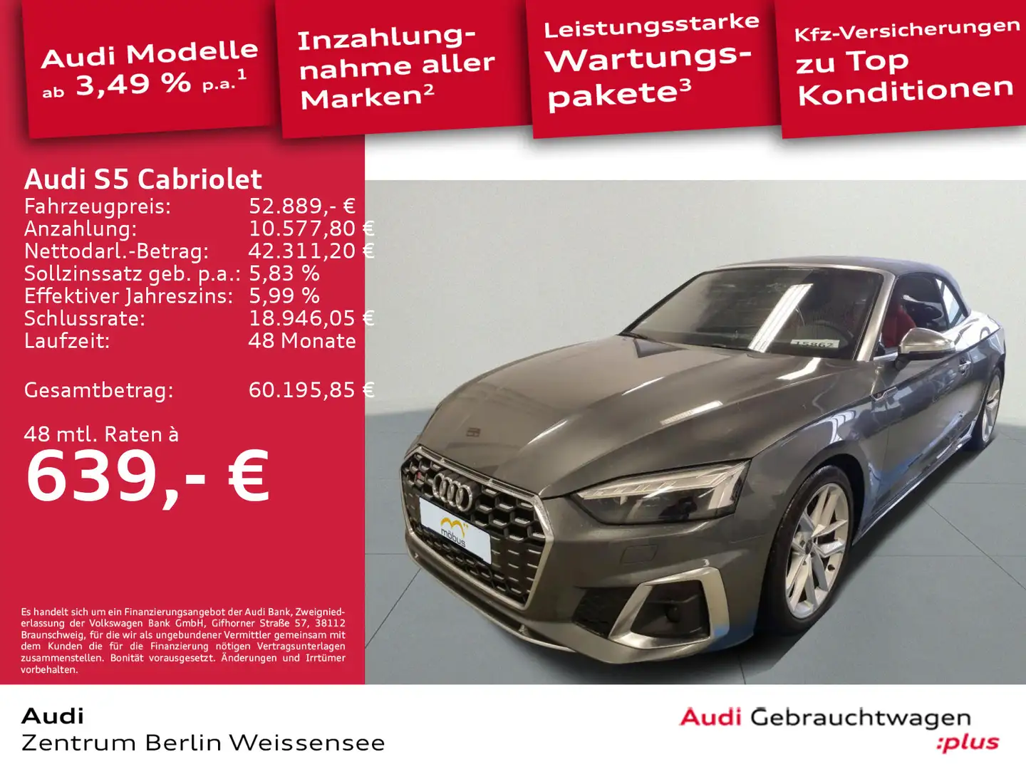 Audi S5 3.0 TFSI TIPT*QU*MATRIX*360*ACC*NAV Grau - 1