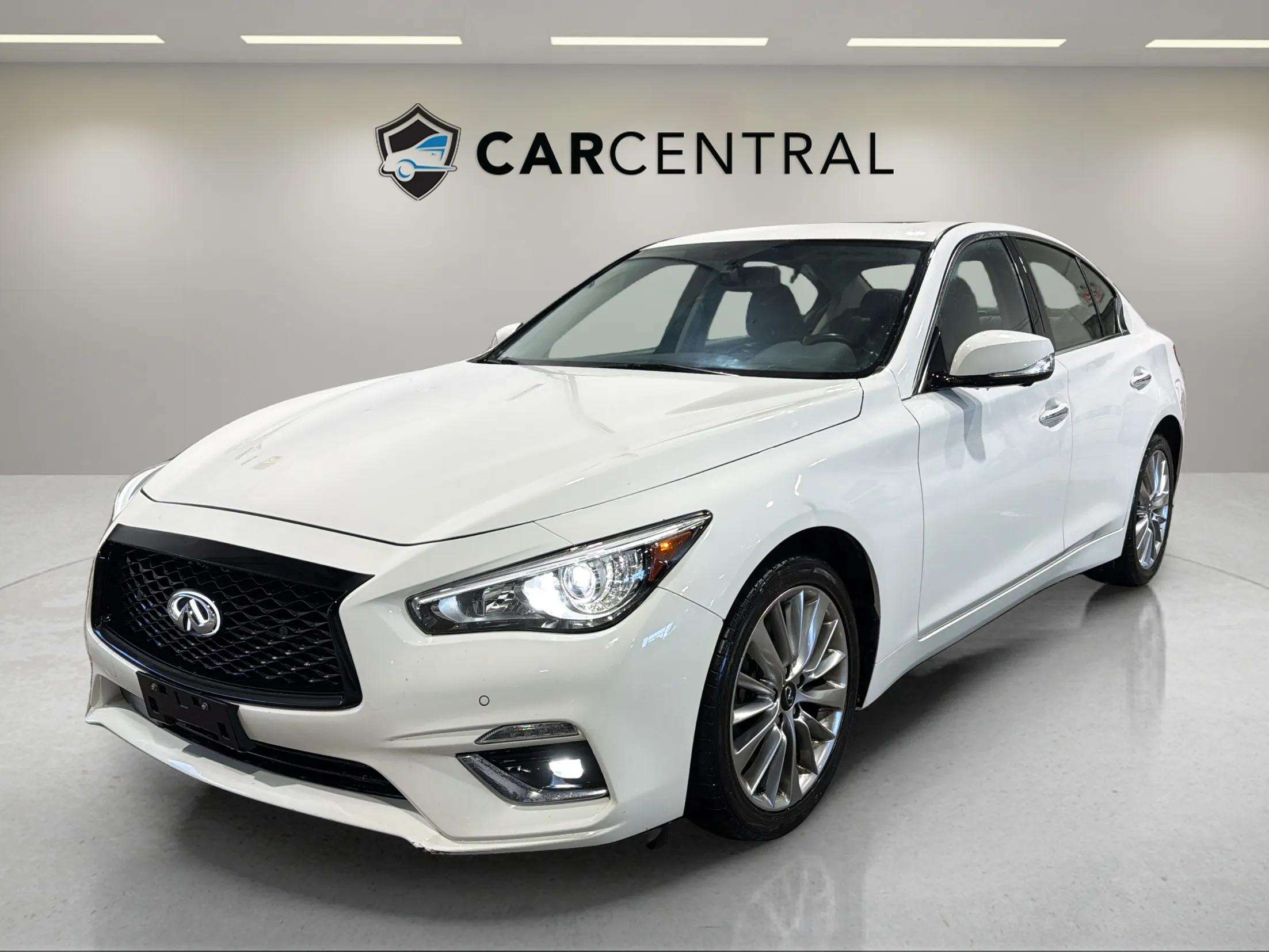 White 2021 INFINITI Q50 Sedan All-Wheel Drive 7-Speed Automatic