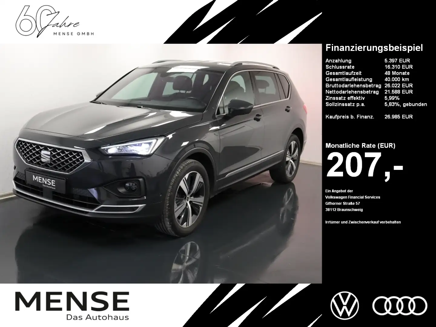 SEAT Tarraco 2.0TDI DSG 4x4 Xcellence |AHK|ACC|Beats Grau - 1