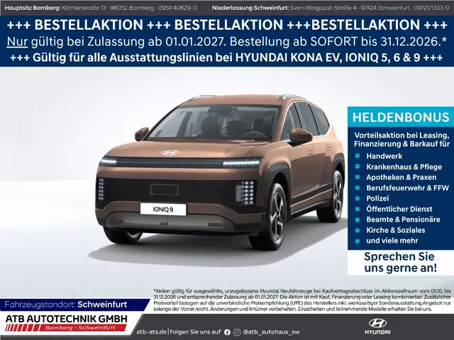 Hyundai IONIQ 9 110 kWh Heckantrieb Navi Memory Sitze Totwinkelass