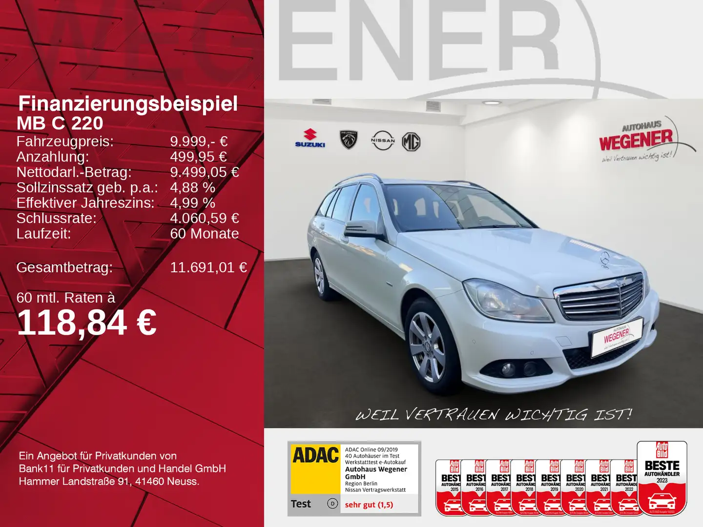 Mercedes-Benz C 220 CDI 2.2 T-MODEL EURO 5 6-Gang NAVI SHZ Weiß - 2