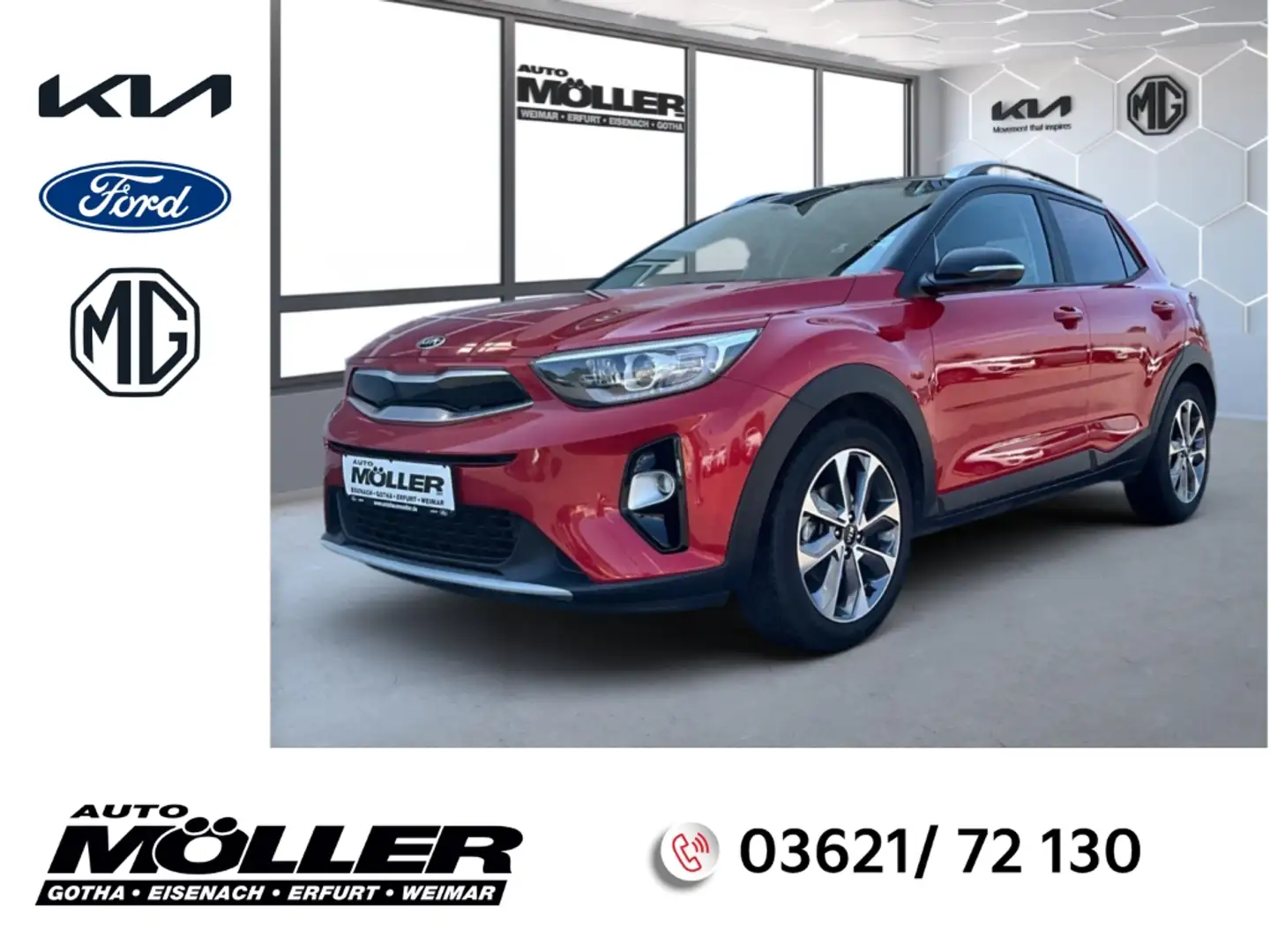 Kia Stonic Dream Team Edition 1.0 AHK Navi Klimaautom Rood - 1