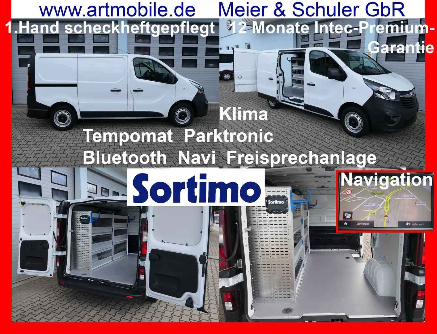 Opel Vivaro Bi-Turbo SORTIMO Navi Klima PDC EU6 1.Hd. Garantie Wit - 1