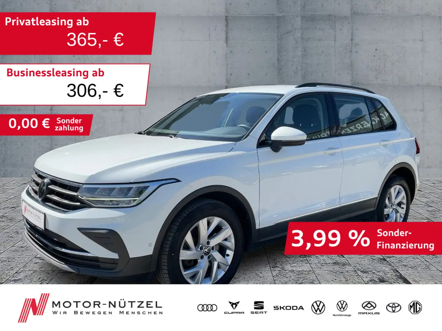 Volkswagen Tiguan 2.0 TDI DSG 4M LIFE LED+NAVI+AHK+ACC+SHZ Weiß - 1