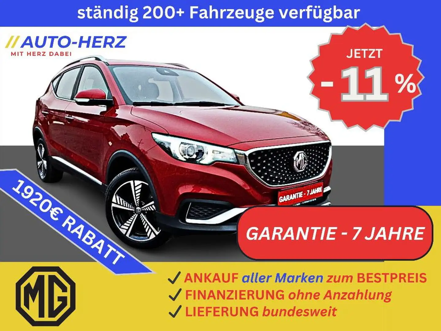 MG ZS EV CCS Luxury Leder+LED+Panorama+PDC+360°Kam Rot - 1