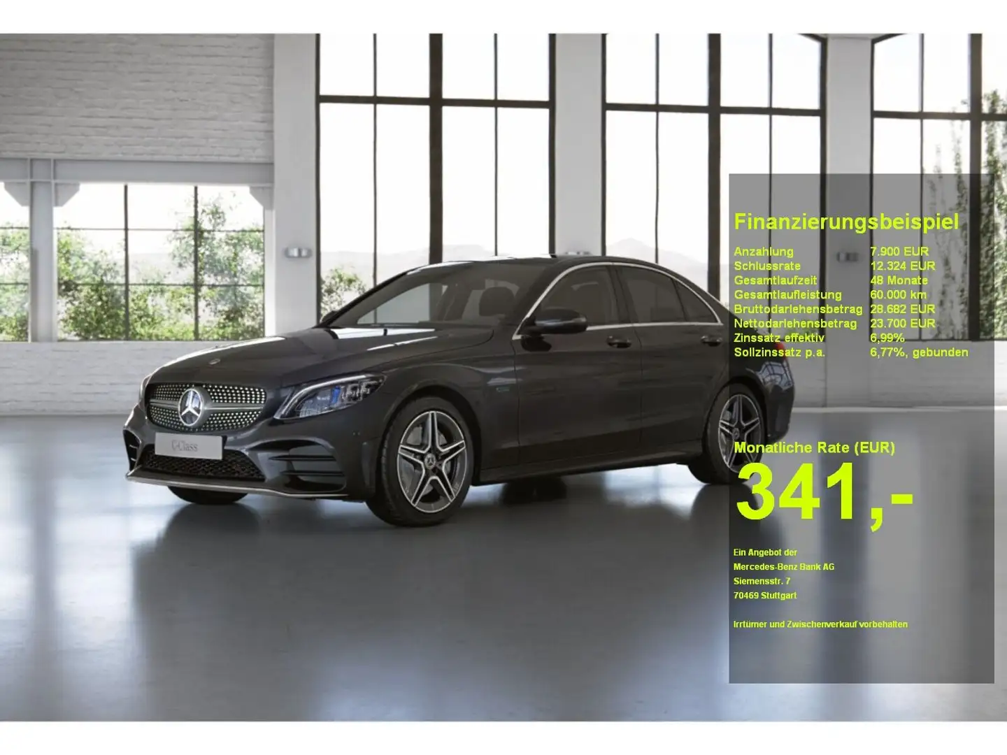 Mercedes-Benz C 300 de AMG+PANO+KAMERA+HuD+COMAND+Ambiente Grau - 1